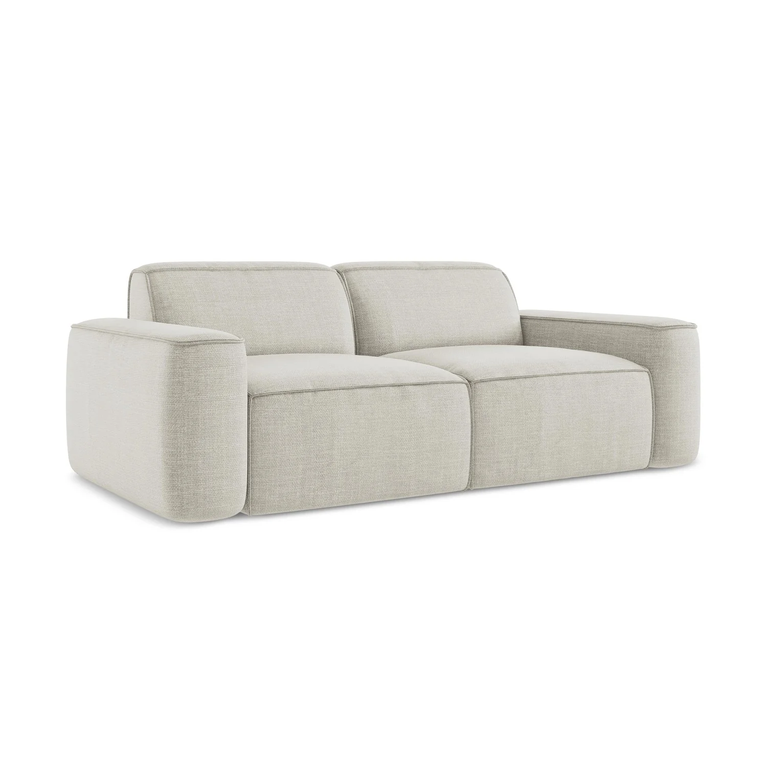LaMiaSofa 3-zits bank Melissa – textuurstof – lichtbeige – 204x102x70