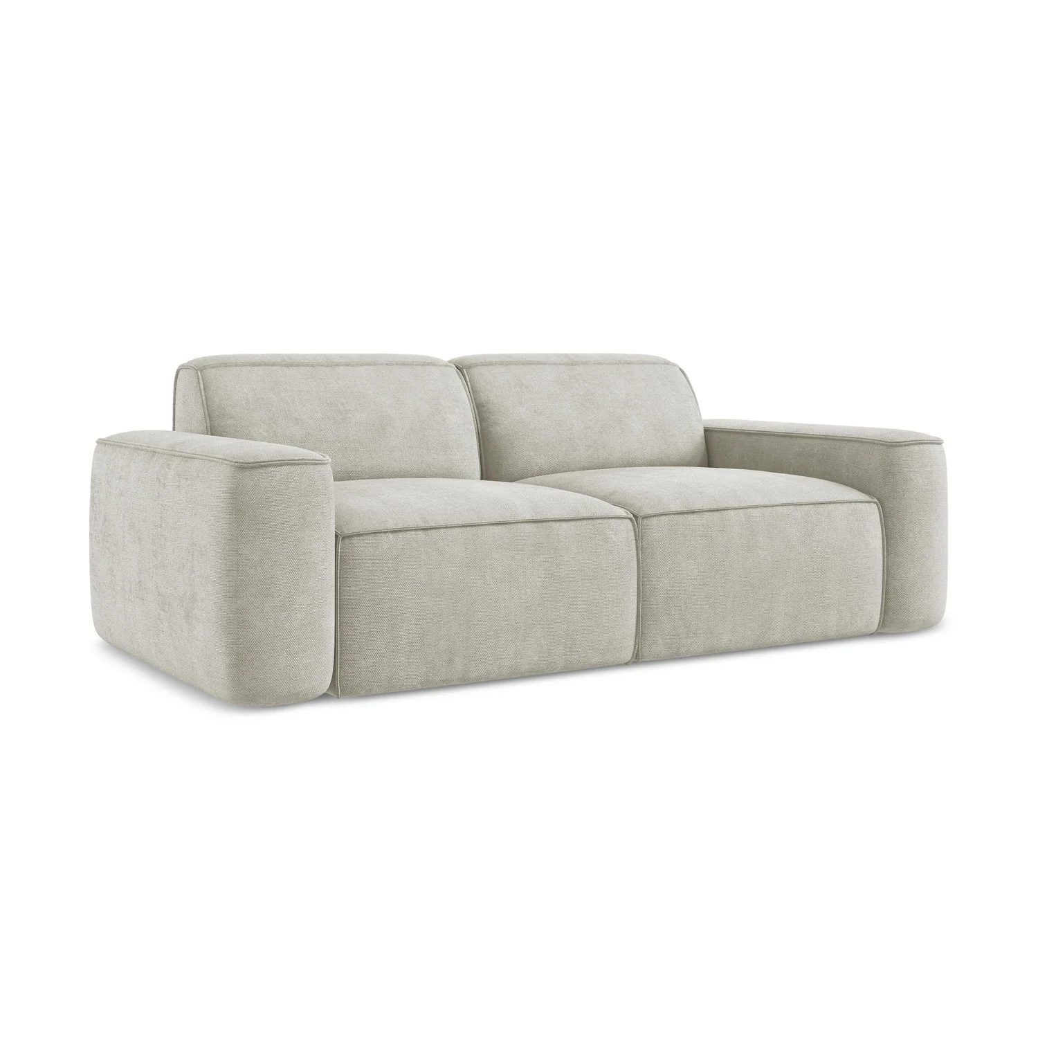 LaMiaSofa 3-zits bank Melissa – chenille stof – parel – 204x102x70