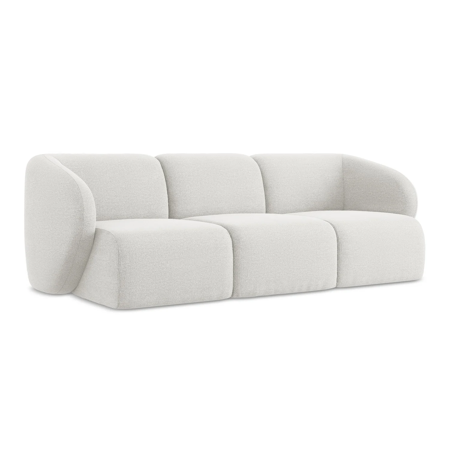 LaMiaSofa 3-zits bank Cervo – bouclé – wit – 244x94x75