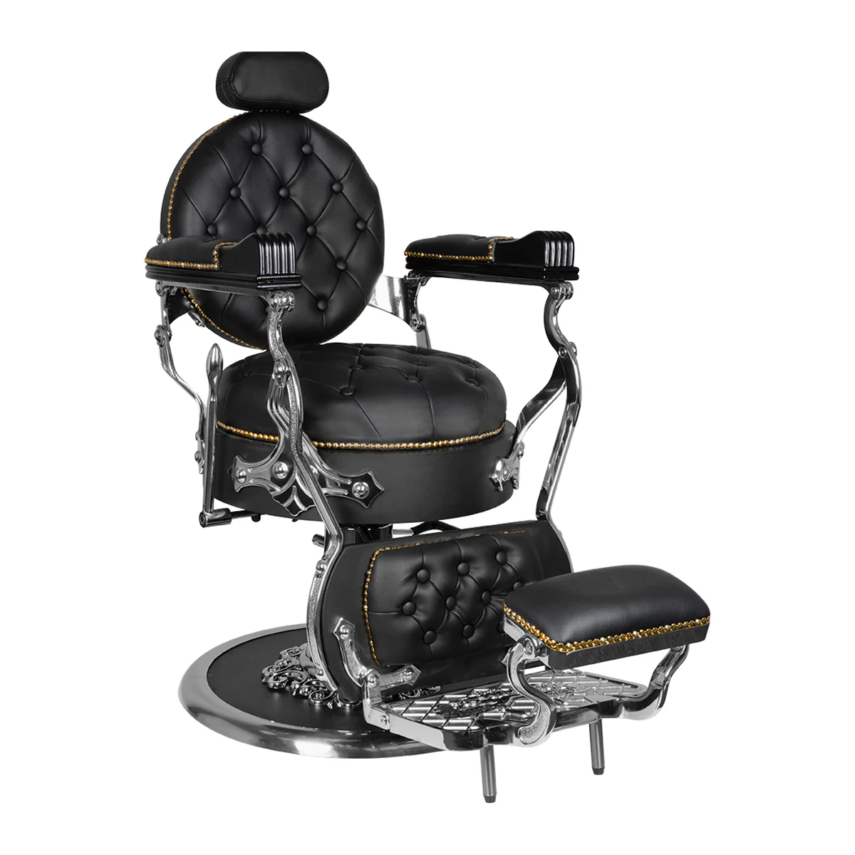 Barberstoel Gabbiano Cesare Zilver-Zwart