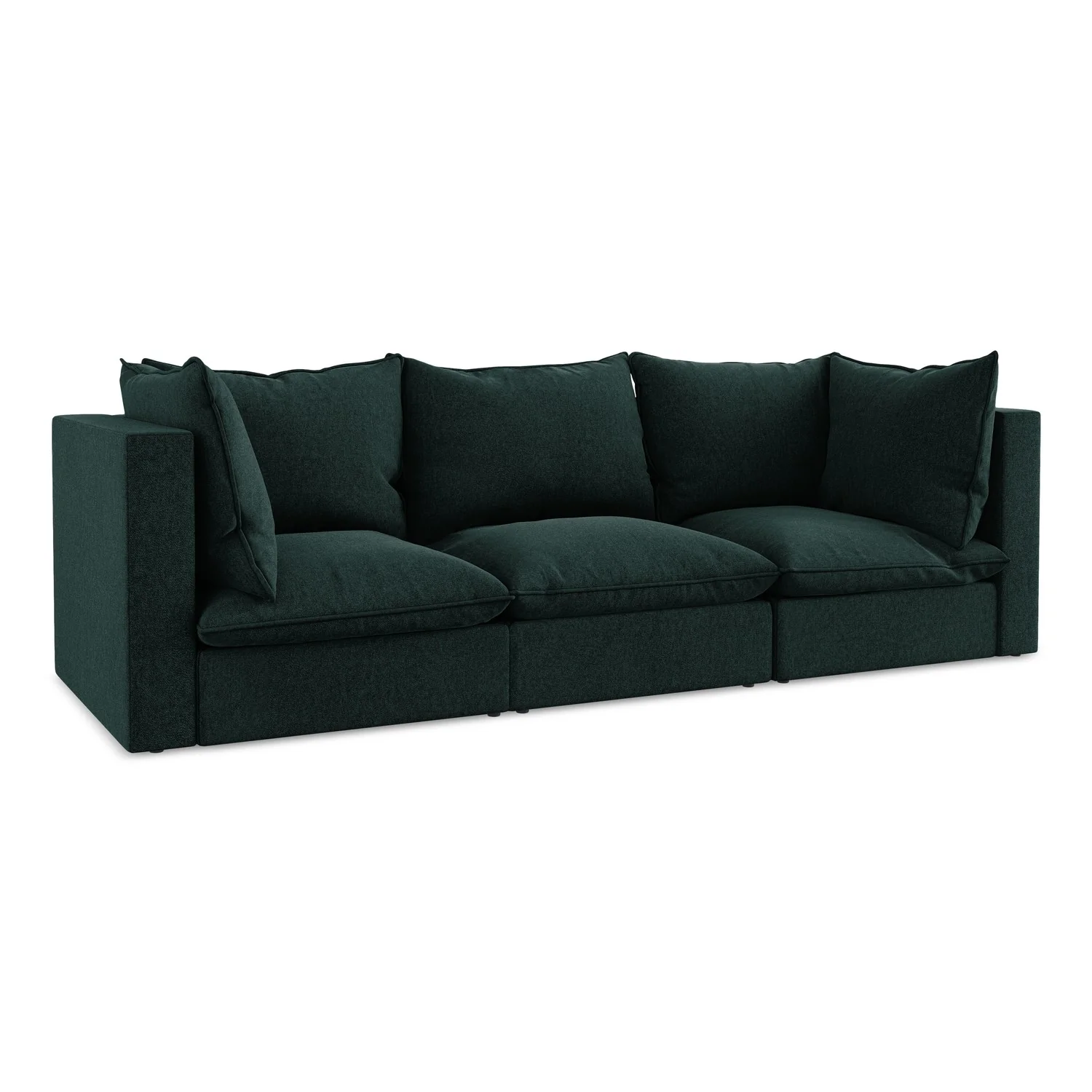 LaMiaSofa 3-zits bank Ravenna – velours – grijsgroen – 255x90x77