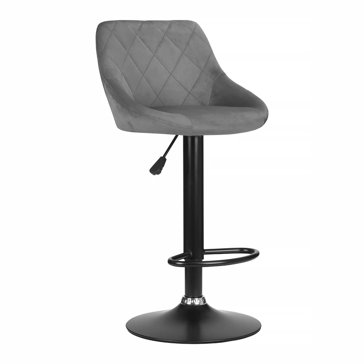 Barstoel Quilt Swivel Verstelbaar Zwart Grijs