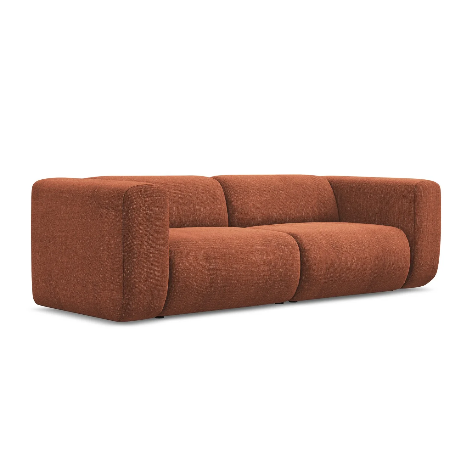 LaMiaSofa 3-zits bank Bari – chenille stof – terracotta – 228x89x70