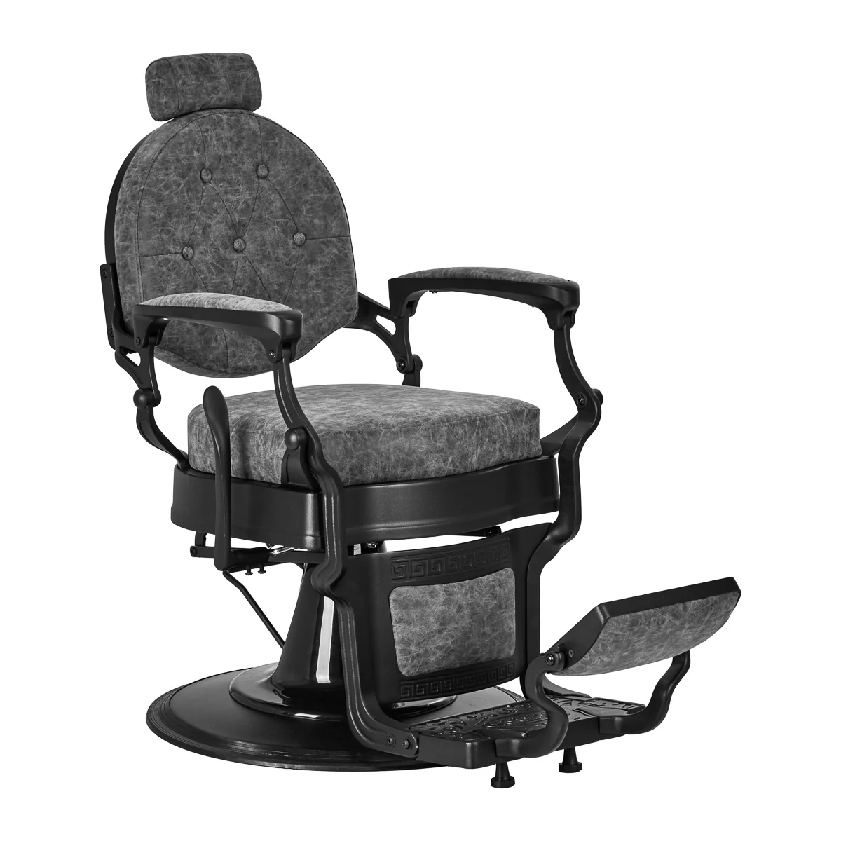 Barberstoel Gabbiano President Vintage Leer Grijs