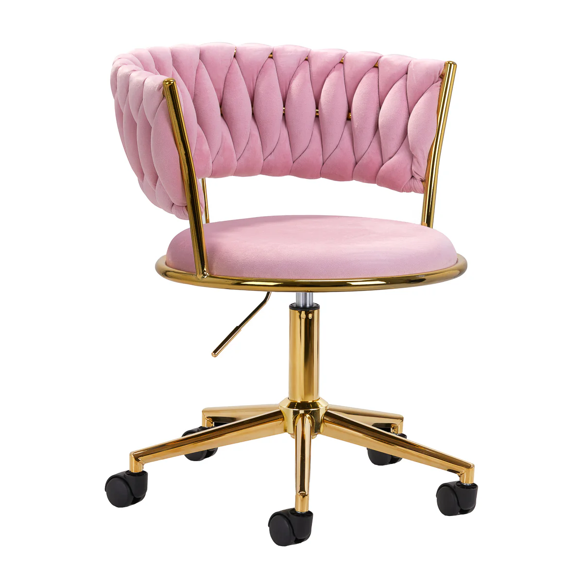 Salonstoel met Wielen Fluweel 4Rico QS-GW01G Roze