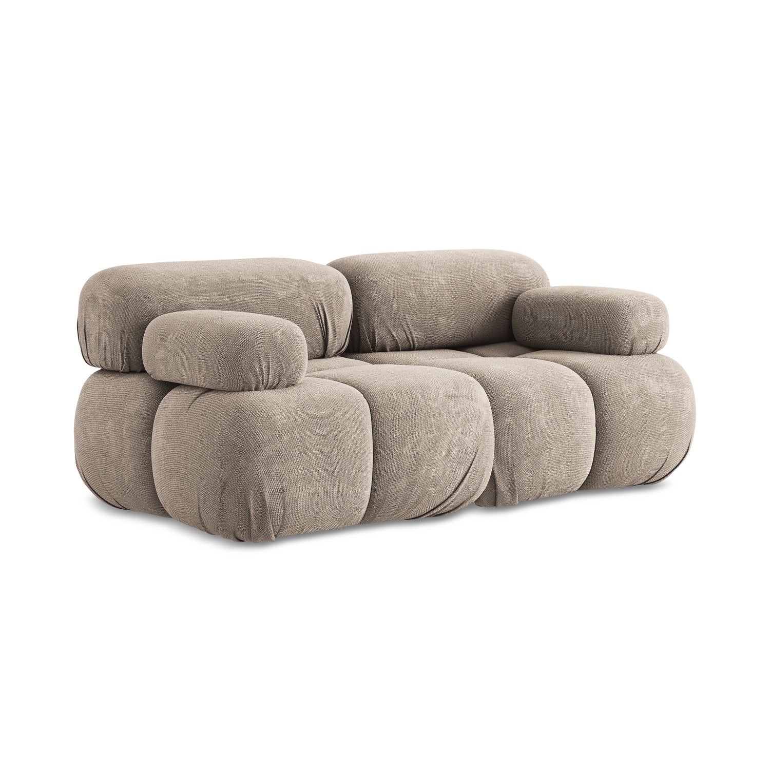 LaMiaSofa Tweezits modulaire bank Sanremo – chenille stof – donkerbeig