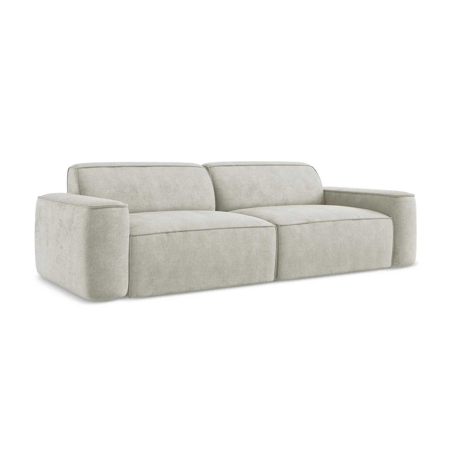 LaMiaSofa 4-zits bank Melissa – chenille stof – parel – 244x102x70