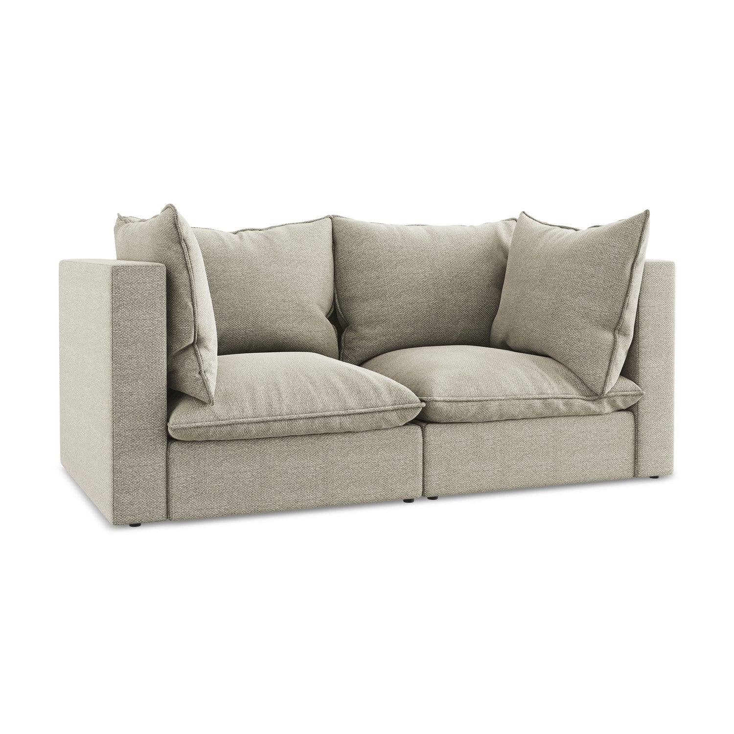 LaMiaSofa Tweezits modulaire bank Ravenna – bouclé – taupe – 180x90x77
