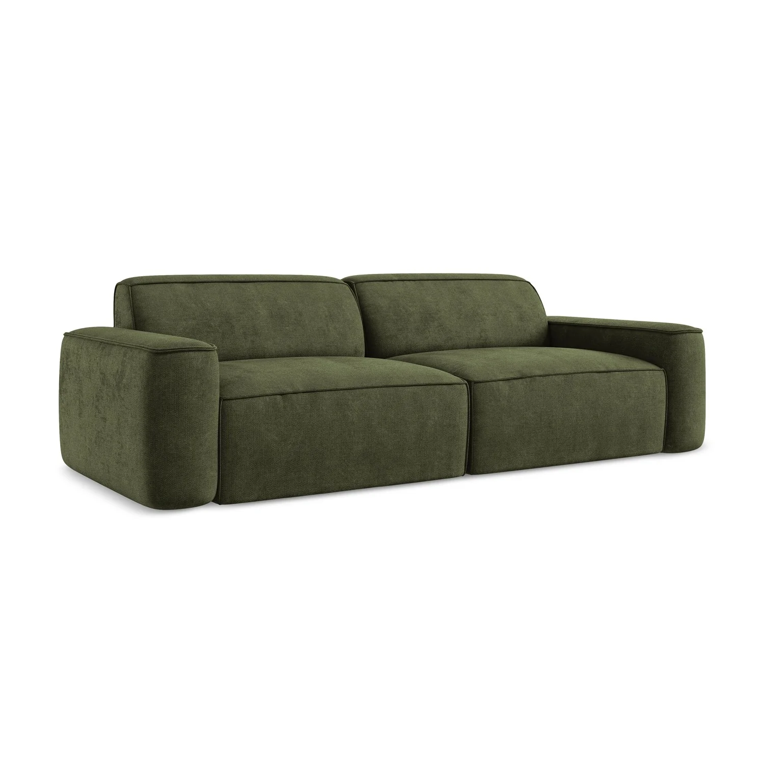 LaMiaSofa 4-zits bank Melissa – chenille stof – olijf – 244x102x70