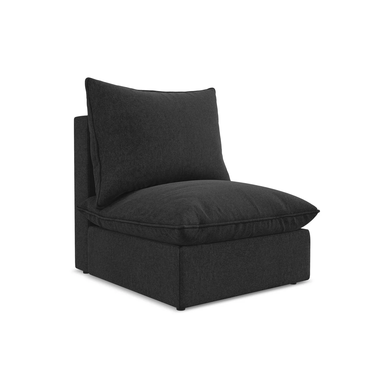 LaMiaSofa Bankmodule midden Ravenna – velours – zwart – 75x90x77