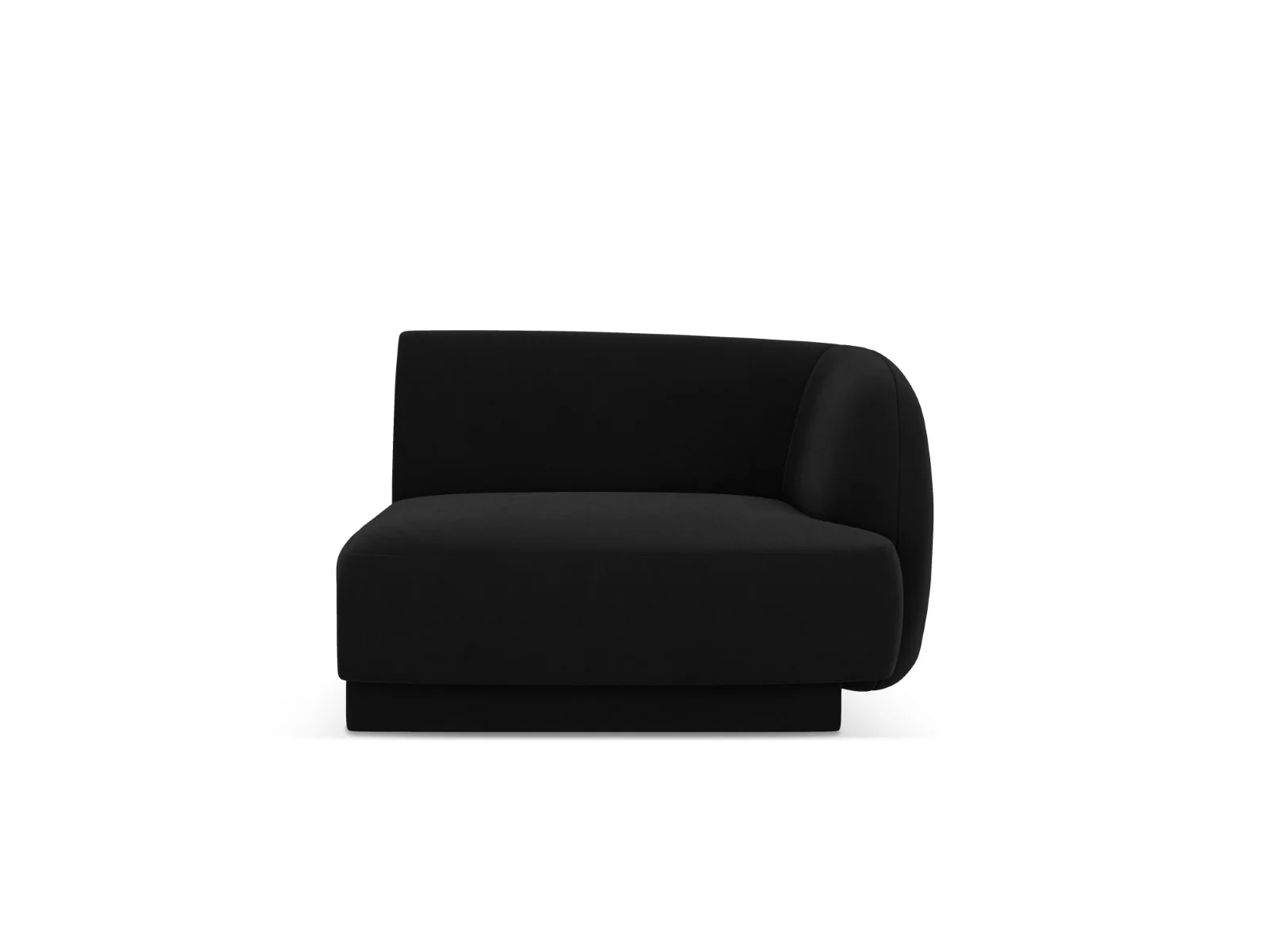 Micadoni rechter module Miley flueel zwart – 90x90x70cm