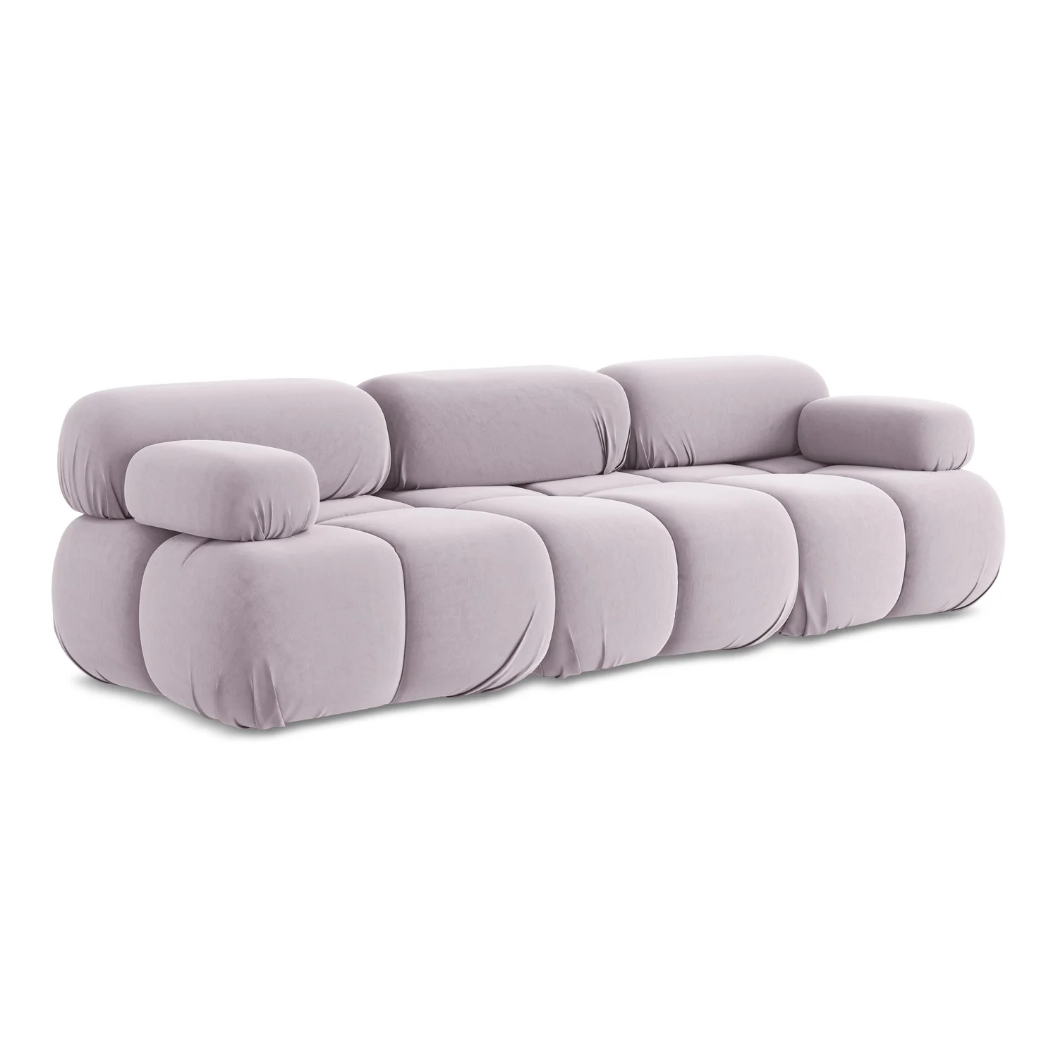 LaMiaSofa 3-zits bank Sanremo – velours – lavendel – 285x96x70
