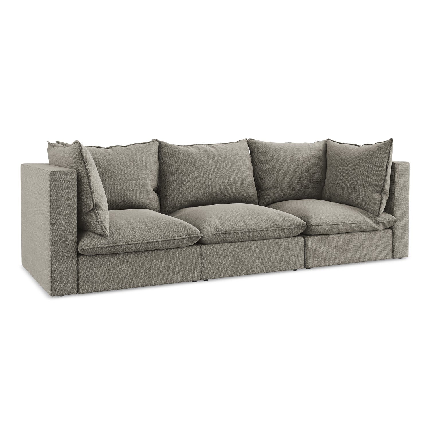 LaMiaSofa 3-zits bank Ravenna – bouclé – grijs – 255x90x77