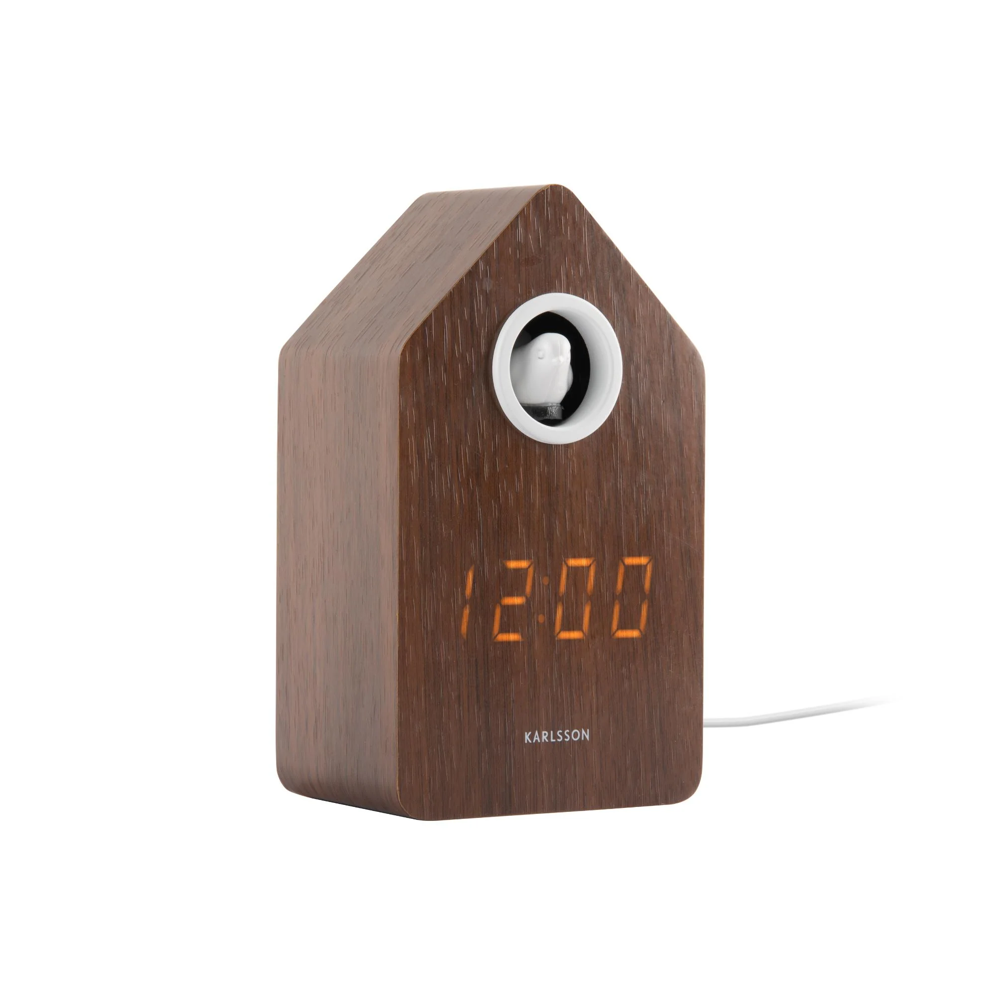 Karlsson wekker Cuckoo LED – bruin – 6x9x15.3cm – Vaderdag – Vaderdagc