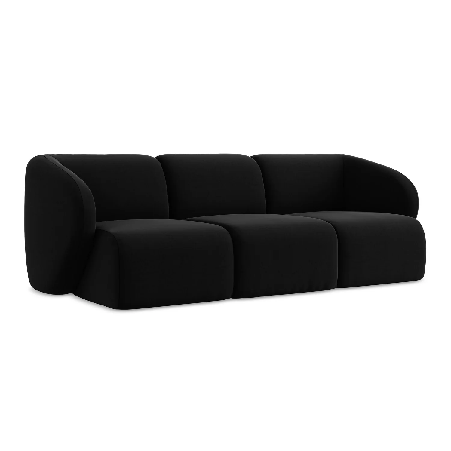 LaMiaSofa 3-zits bank Cervo – velours – zwart – 244x94x75