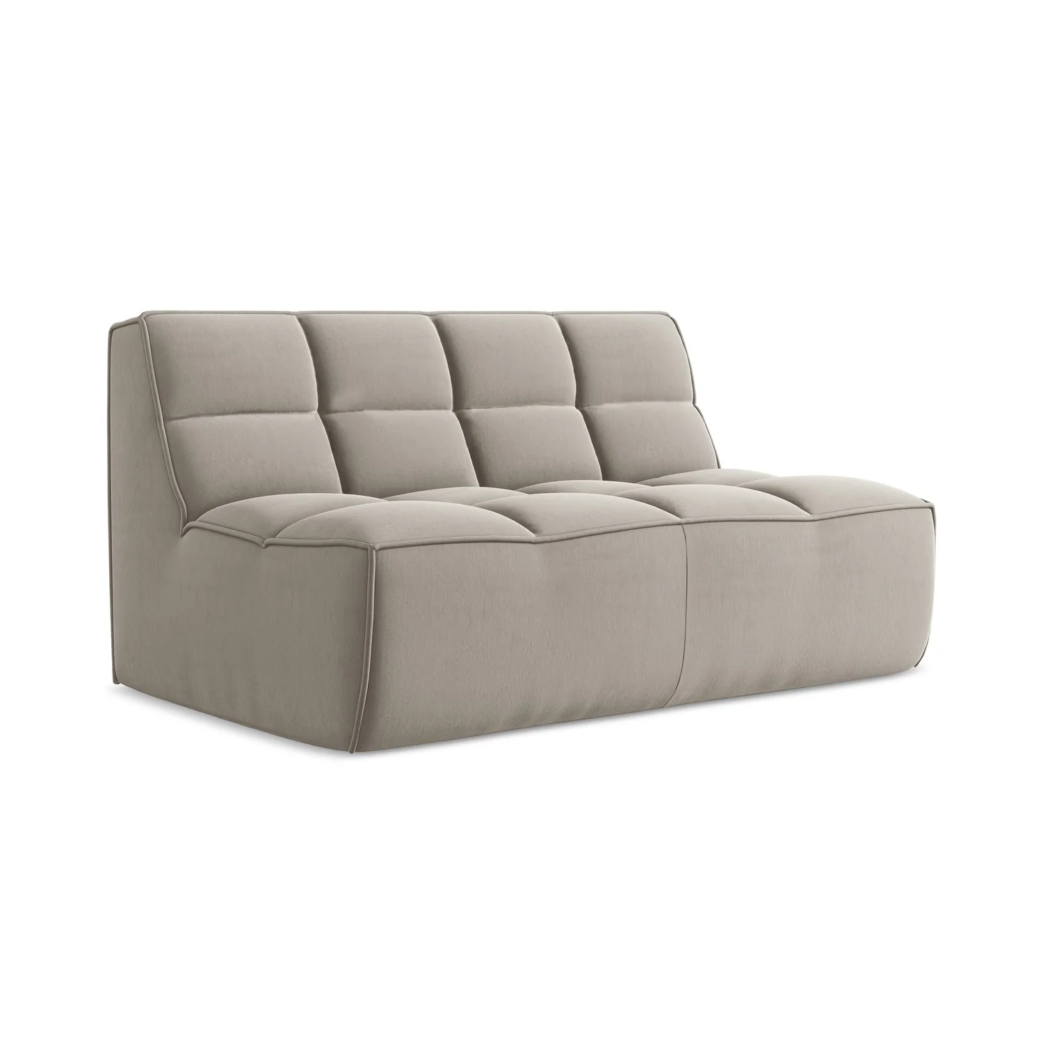 LaMiaSofa Tweezits modulaire bank Belluno – velours – taupe – 160x93x7