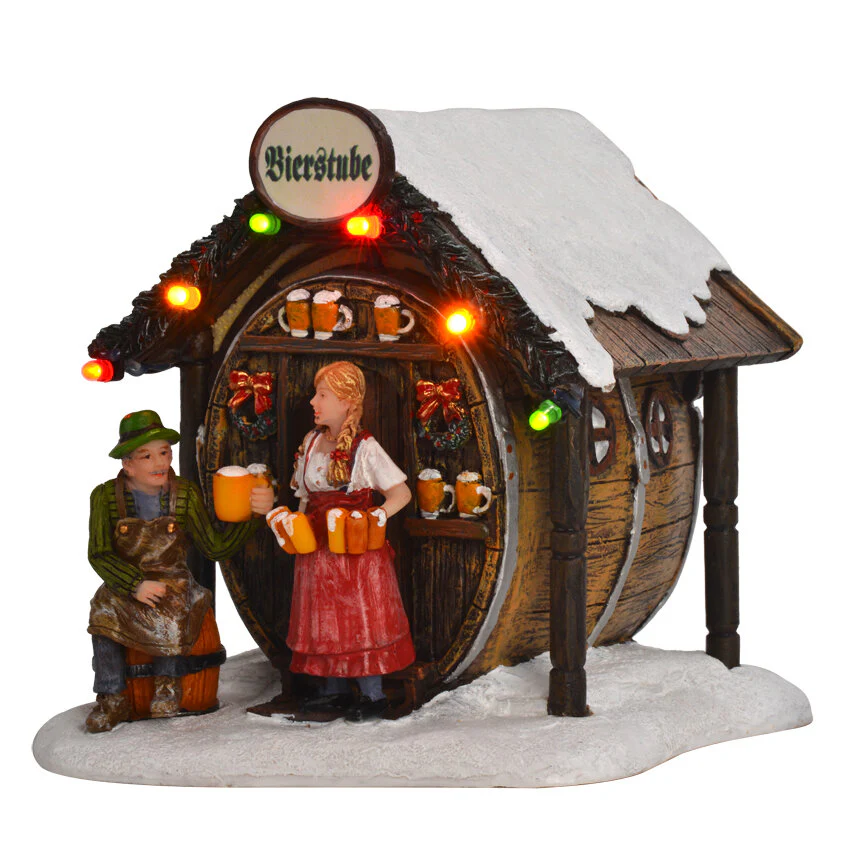 LuVille Kerstdorp Miniatuur Bierstube – L11 x B12 x H12 cm