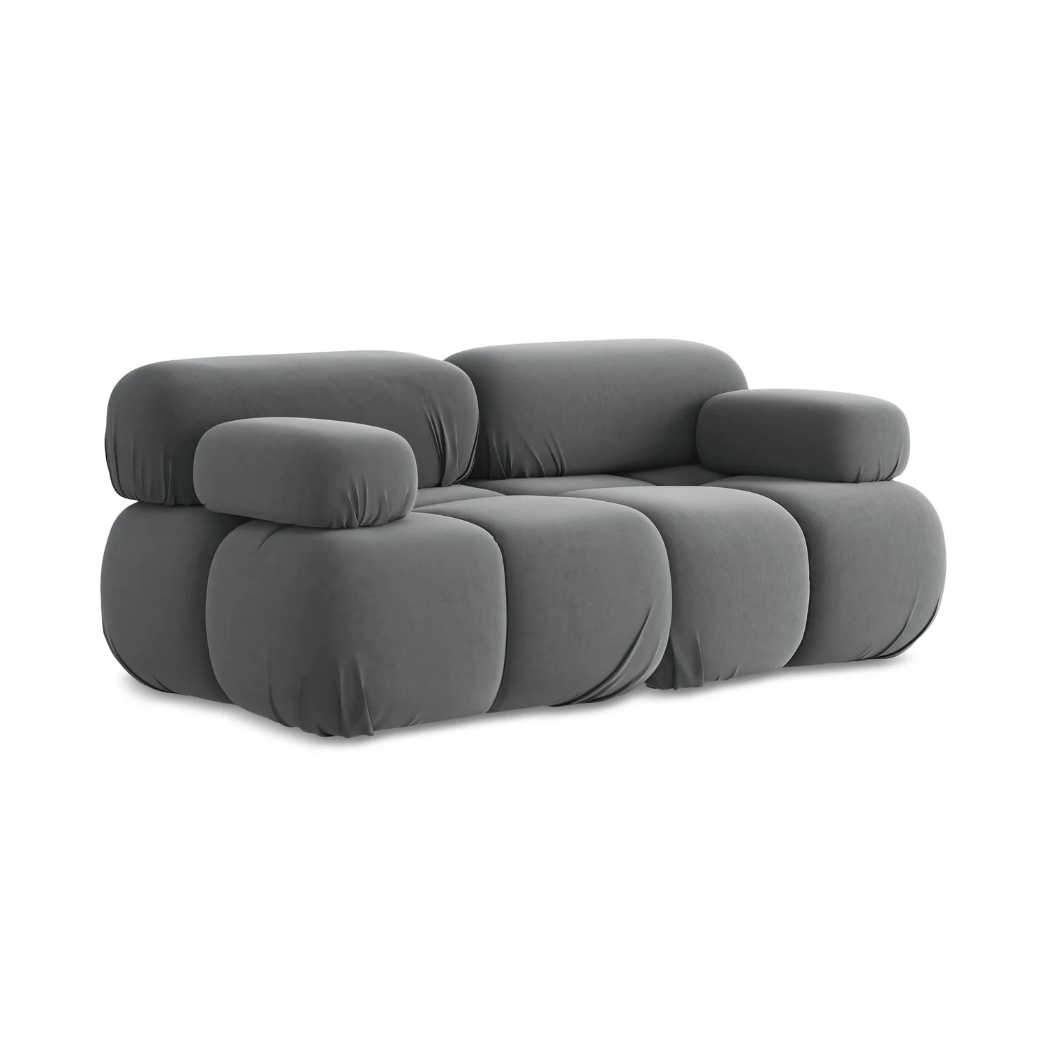 LaMiaSofa Tweezits modulaire bank Sanremo – velours – staal – 190x96x7