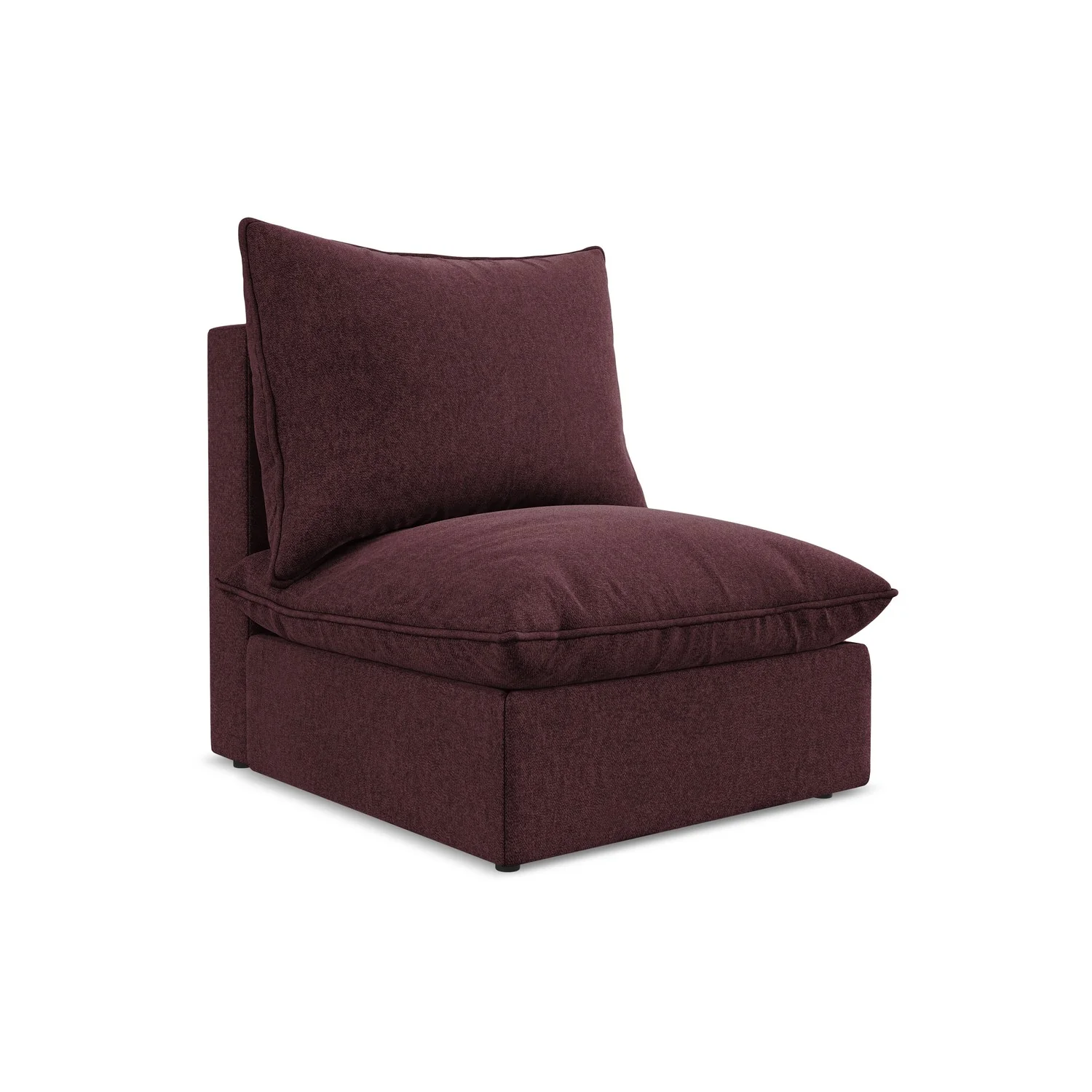 LaMiaSofa Bankmodule midden Ravenna – velours – bourgondië – 75x90x77