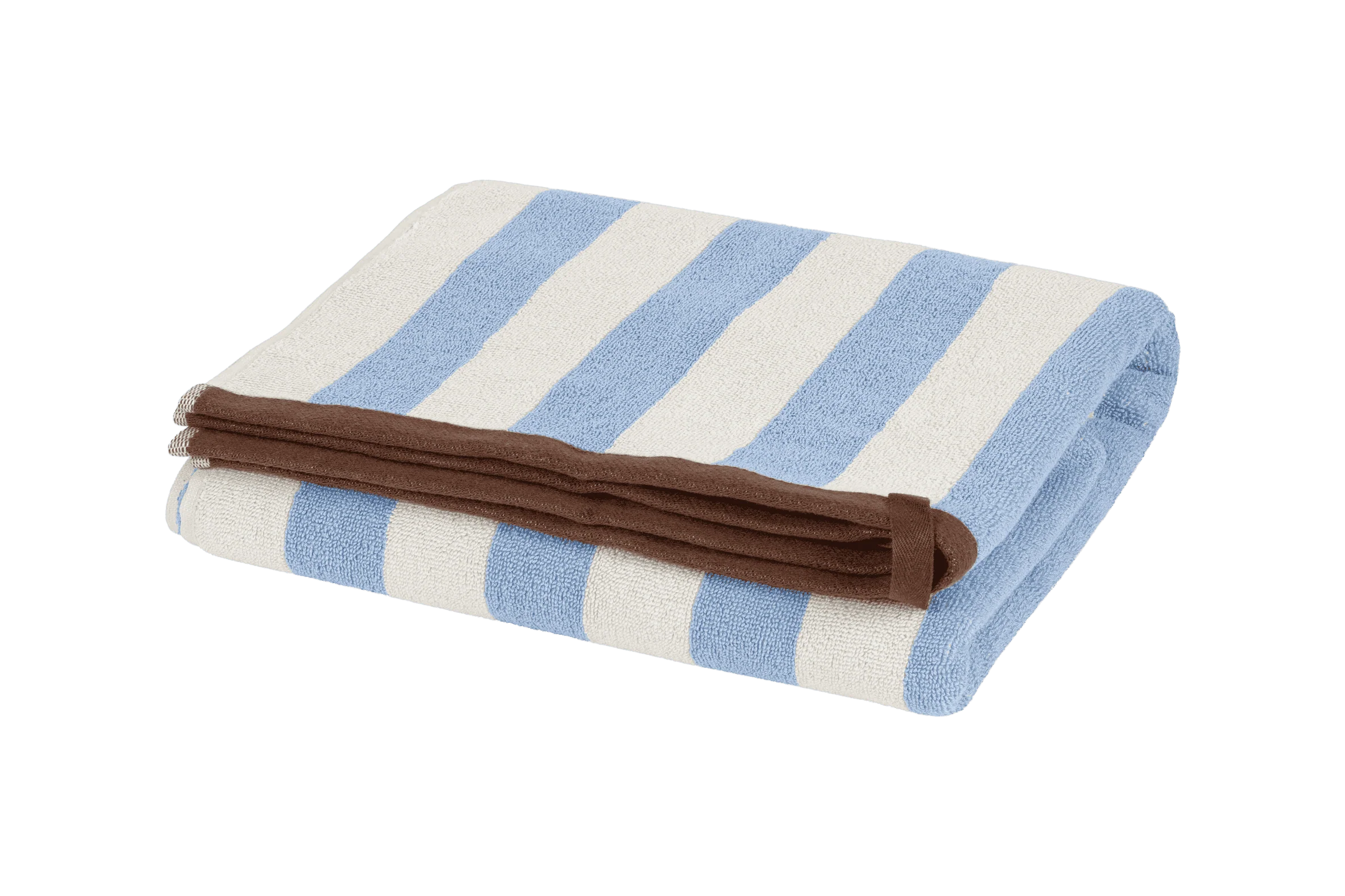 noo.ma Gobo badhanddoek – Baby Blue, gestreept, 140 x 70 cm