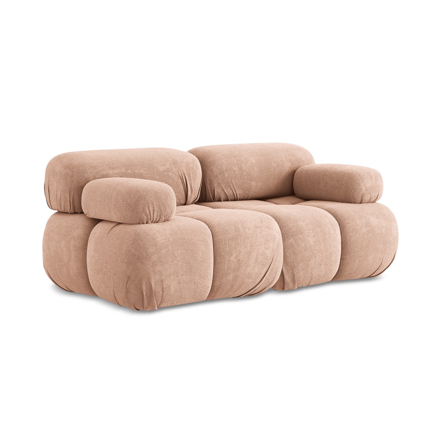 LaMiaSofa Tweezits modulaire bank Sanremo – chenille stof – perzik – 1