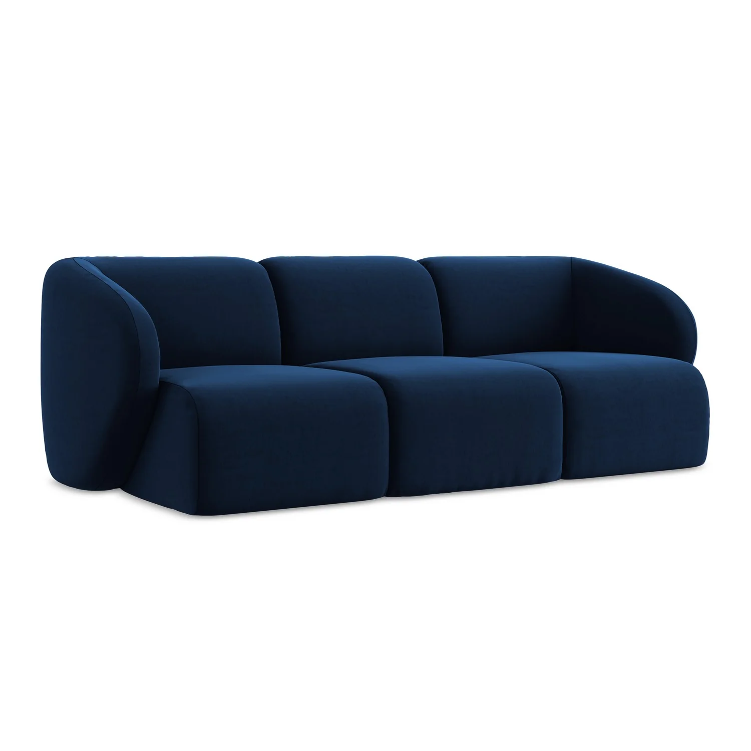 LaMiaSofa 3-zits bank Cervo – velours – koningsblauw – 244x94x75