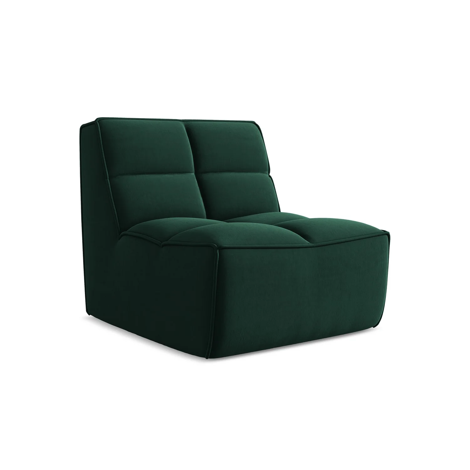 LaMiaSofa Bankmodule midden Belluno – velours – flessengroen – 80x93x7
