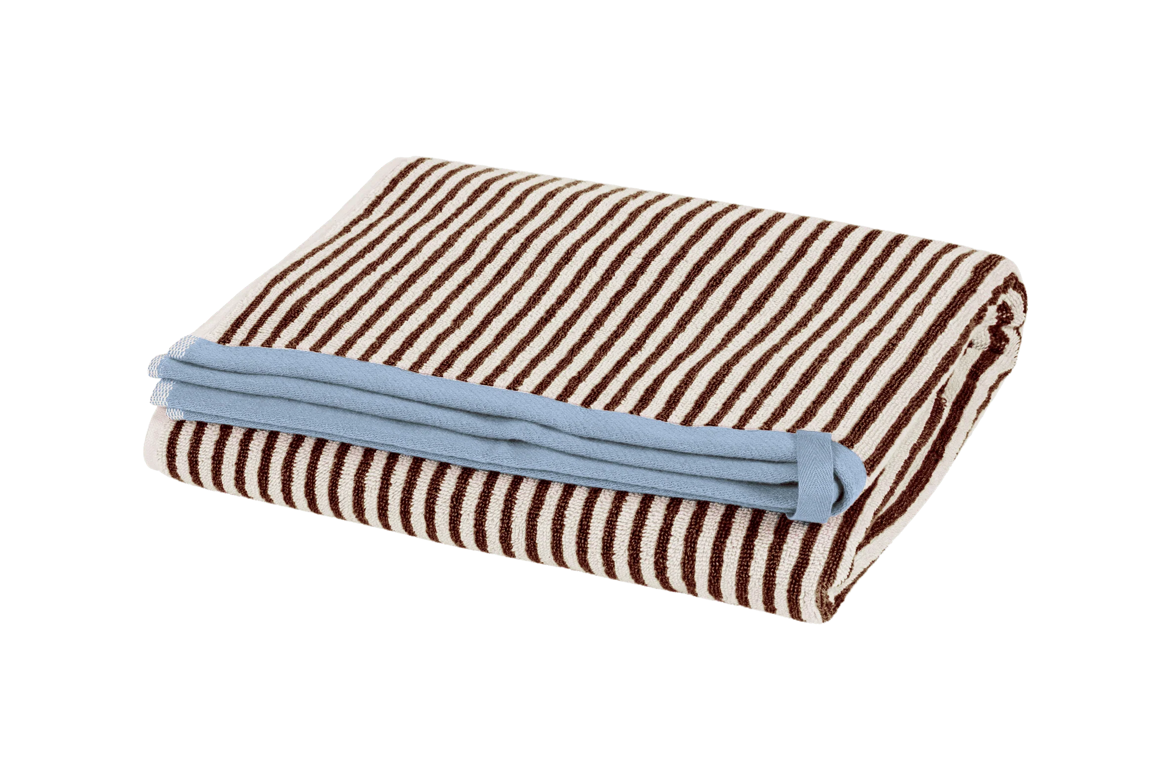 noo.ma Gobo handdoek Cocoa Brown – 38 x 40 cm, gestreept katoen