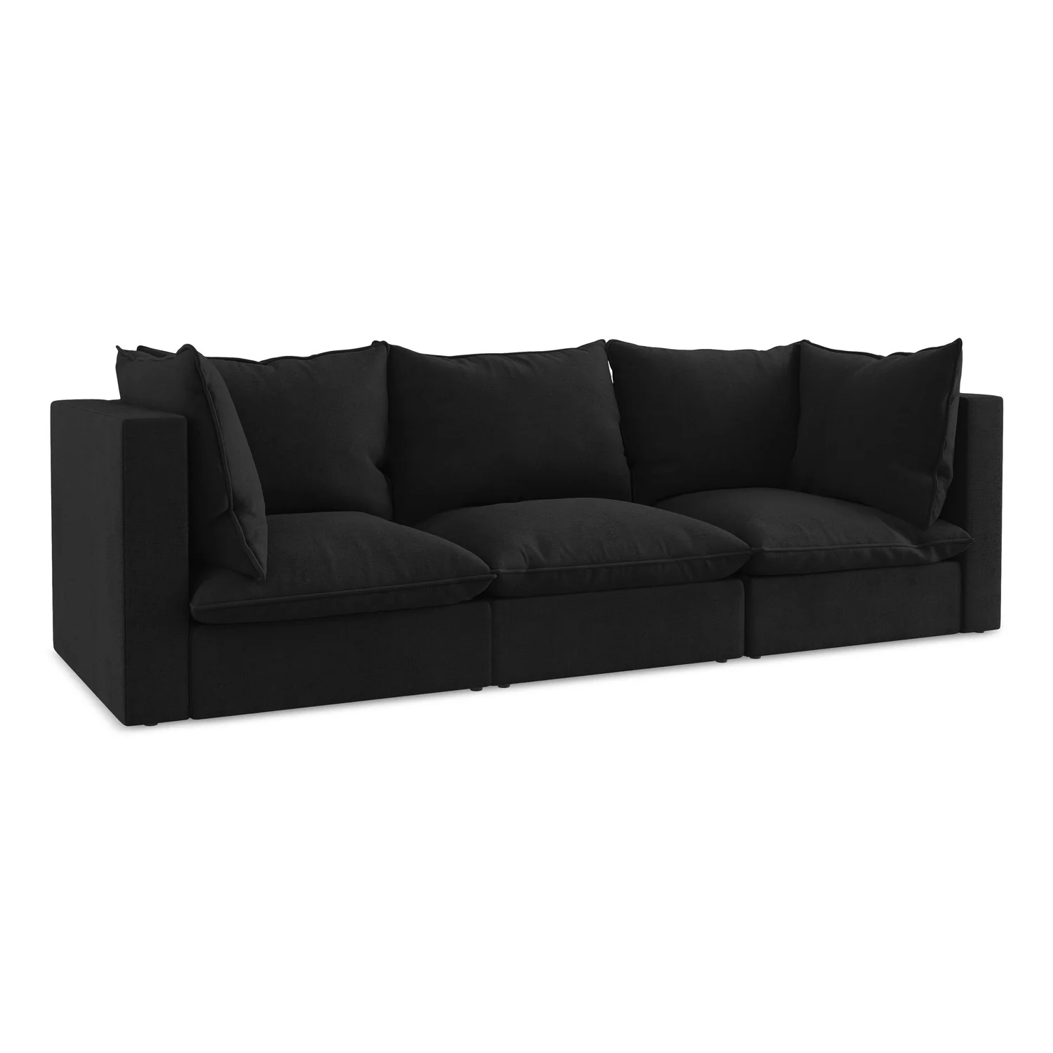LaMiaSofa 3-zits bank Ravenna – textuurstof – zwart – 255x90x77