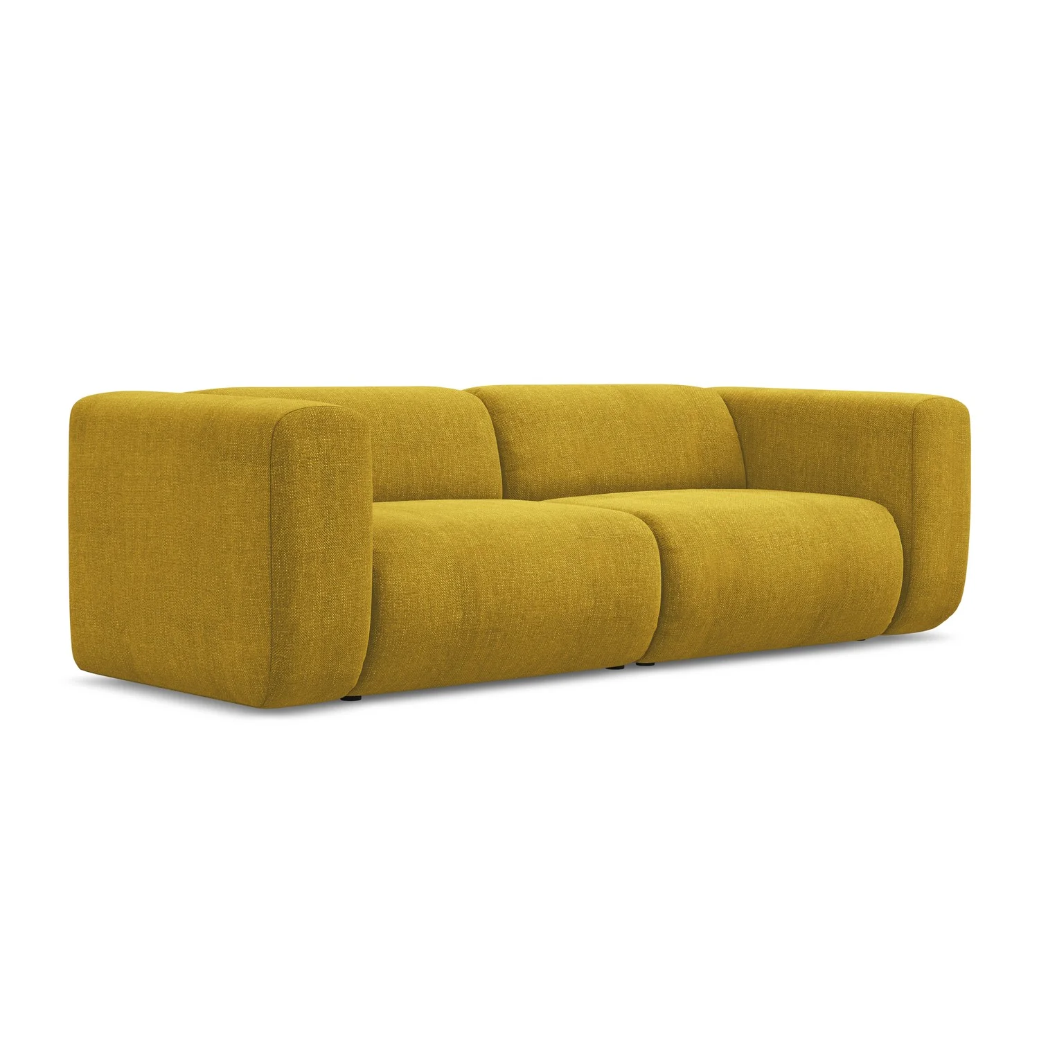 LaMiaSofa 3-zits bank Bari – chenille stof – mosterd – 228x89x70