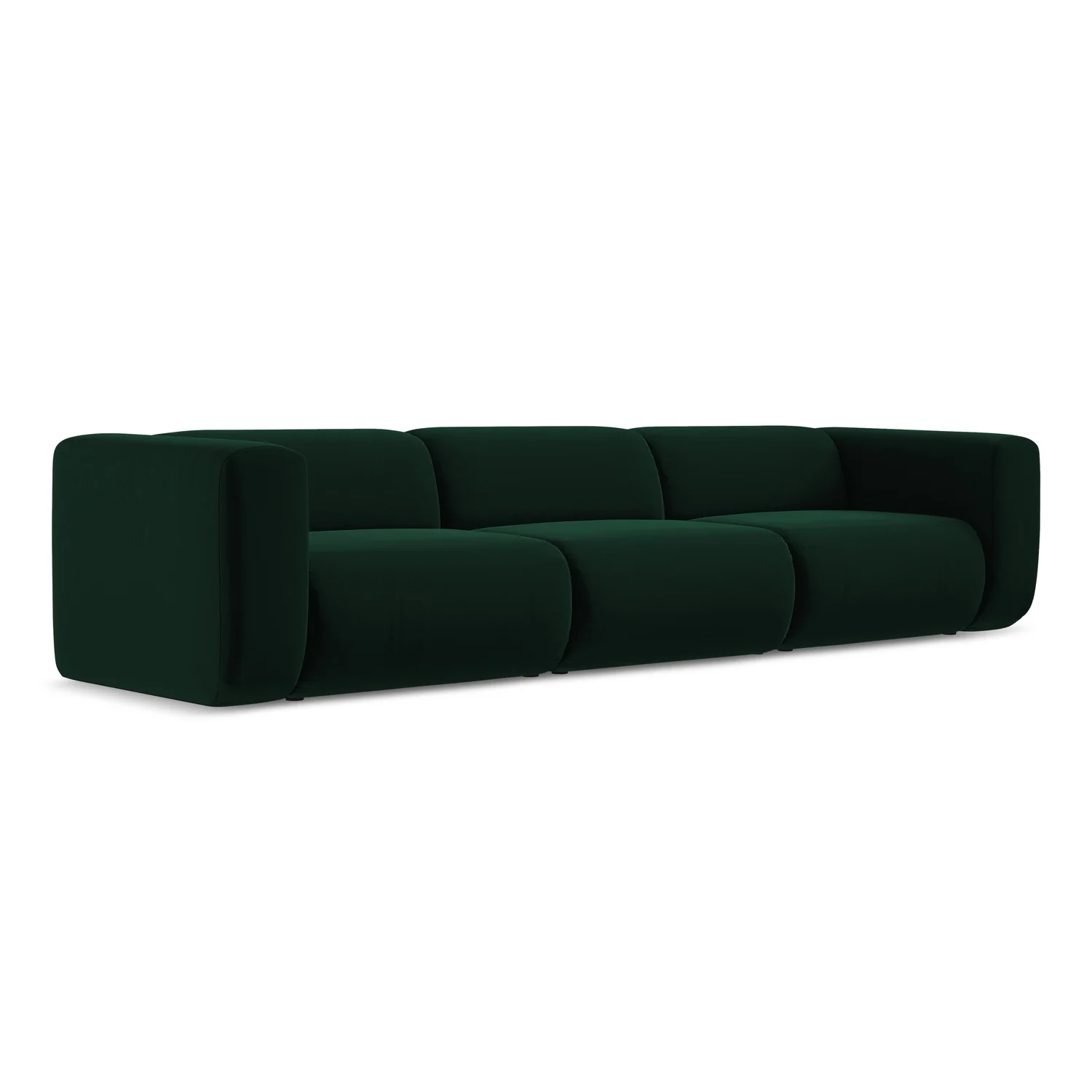 LaMiaSofa 4-zits bank Bari – velours – flessengroen – 319x89x70