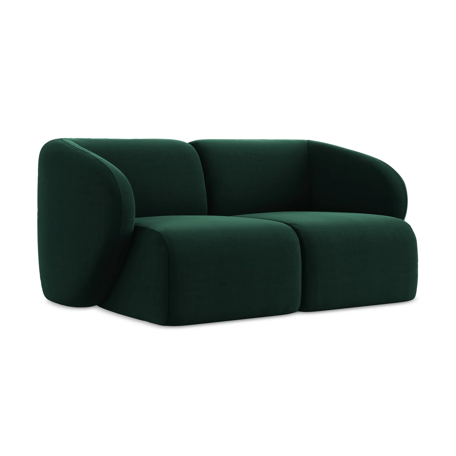 LaMiaSofa Tweezits modulaire bank Cervo – velours – flessengroen – 174