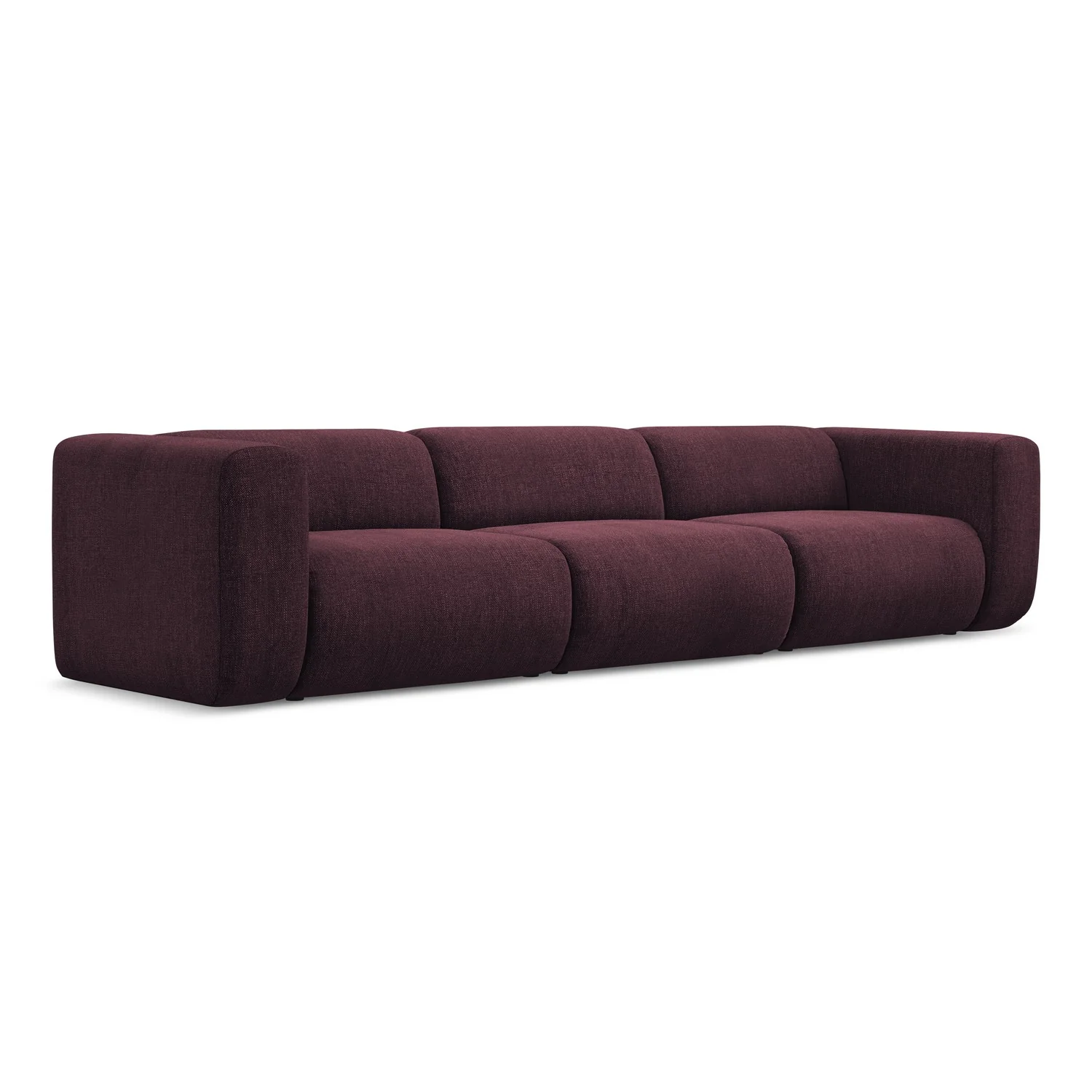 LaMiaSofa 4-zits bank Bari – chenille stof – bordeaux – 319x89x70