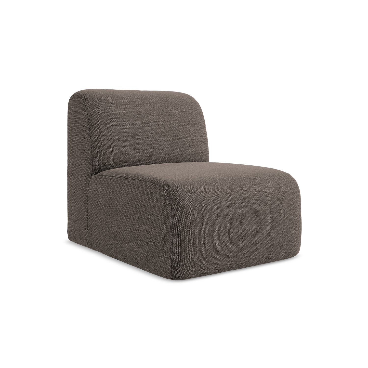 LaMiaSofa Bankmodule midden Cervo – bouclé – chocolade – 70x94x75