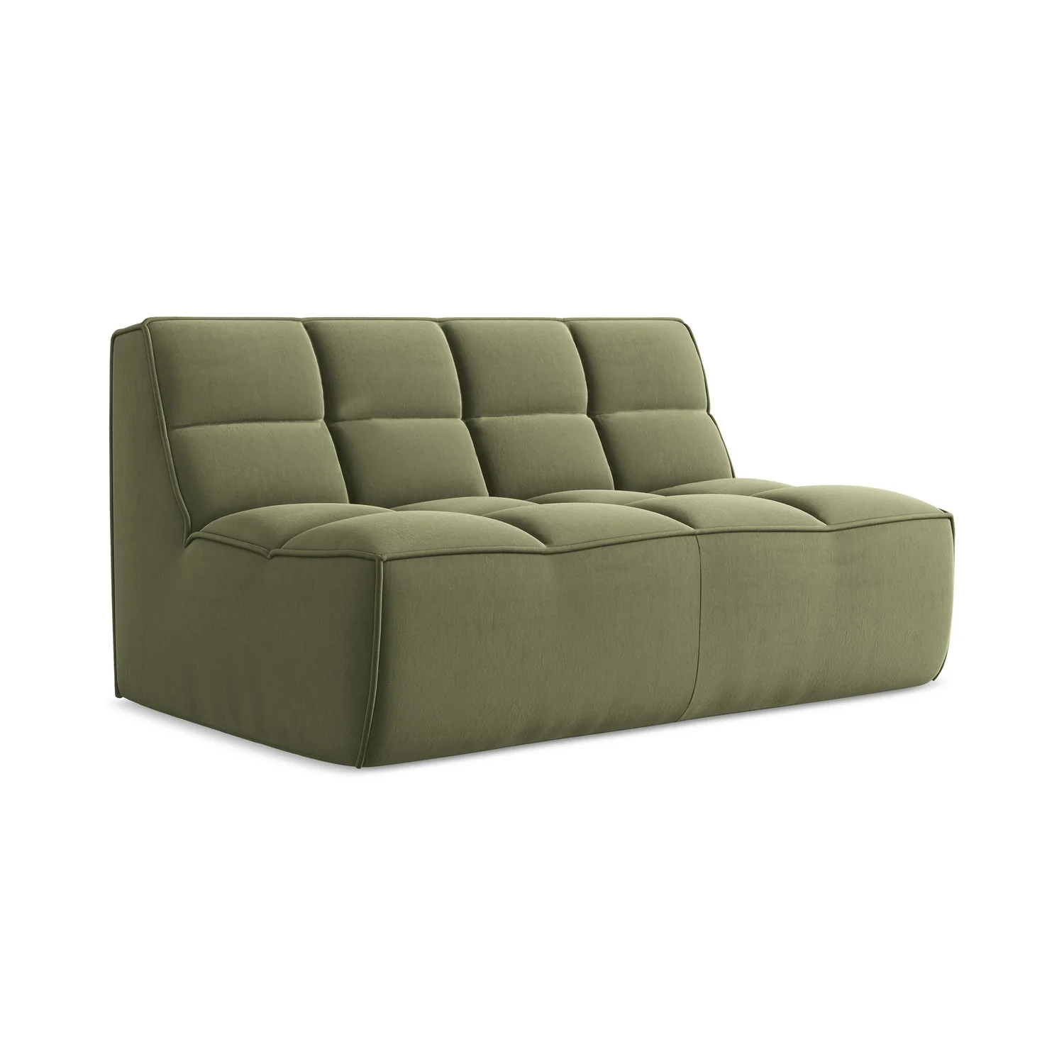 LaMiaSofa Tweezits modulaire bank Belluno – velours – olijf – 160x93x7
