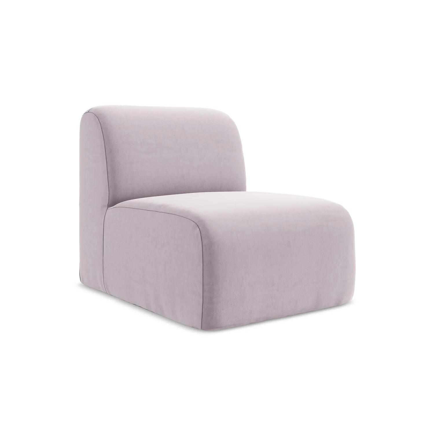 LaMiaSofa Bankmodule midden Cervo – velours – lavendel – 70x94x75