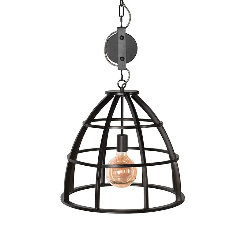LABEL51 Hanglamp Fuse – Zwart Metaal – 47x47x70cm