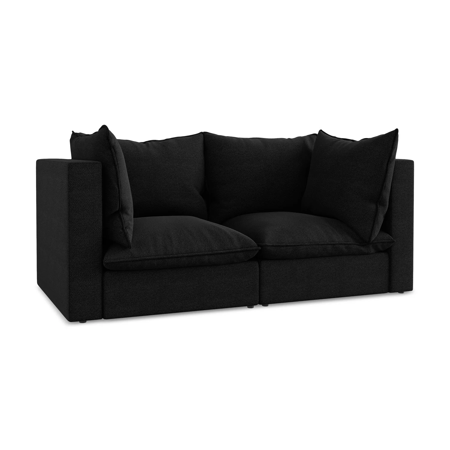 LaMiaSofa Tweezits modulaire bank Ravenna – bouclé – zwart – 180x90x77