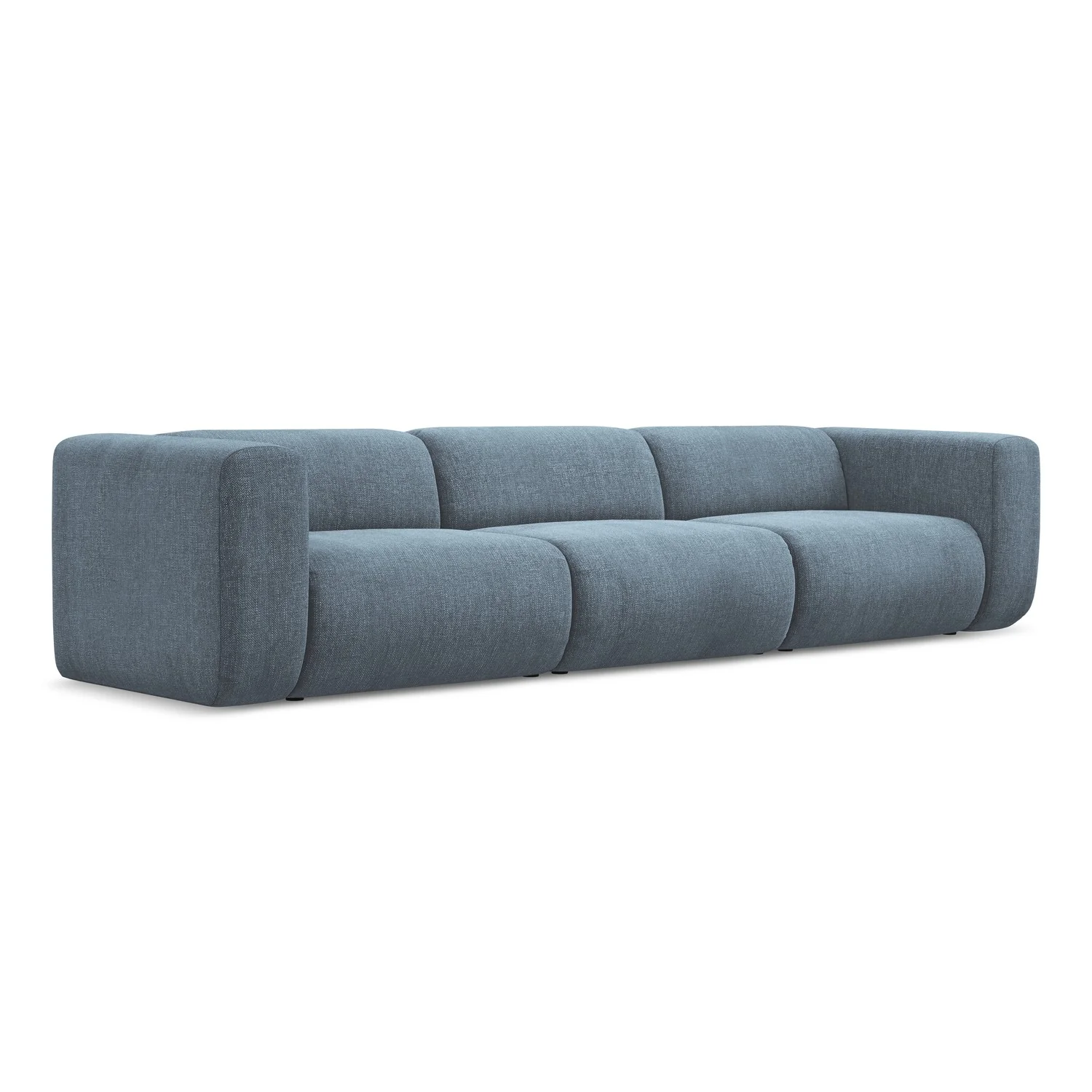 LaMiaSofa 4-zits bank Bari – chenille stof – jeans – 319x89x70