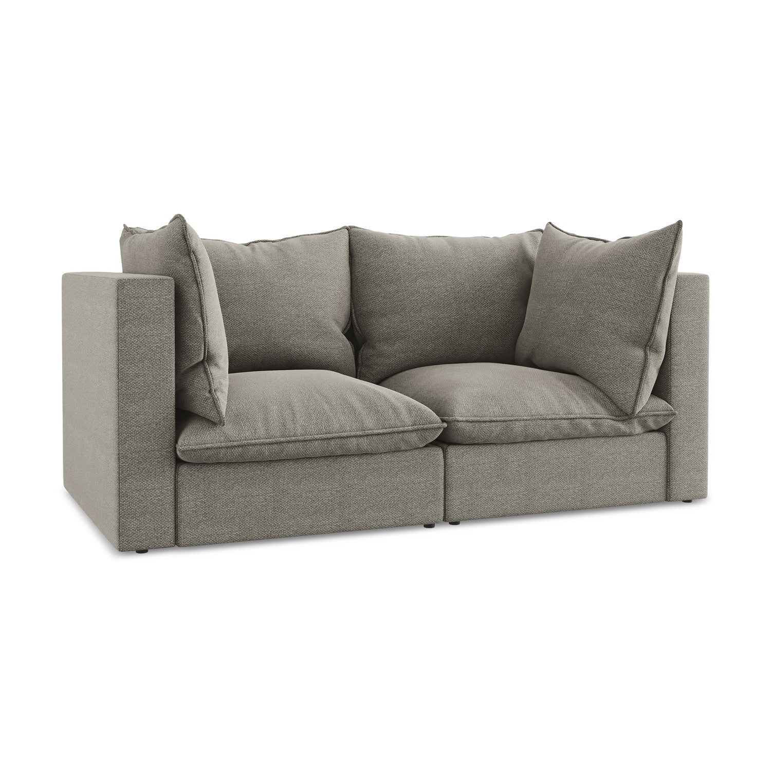 LaMiaSofa Tweezits modulaire bank Ravenna – bouclé – grijs – 180x90x77