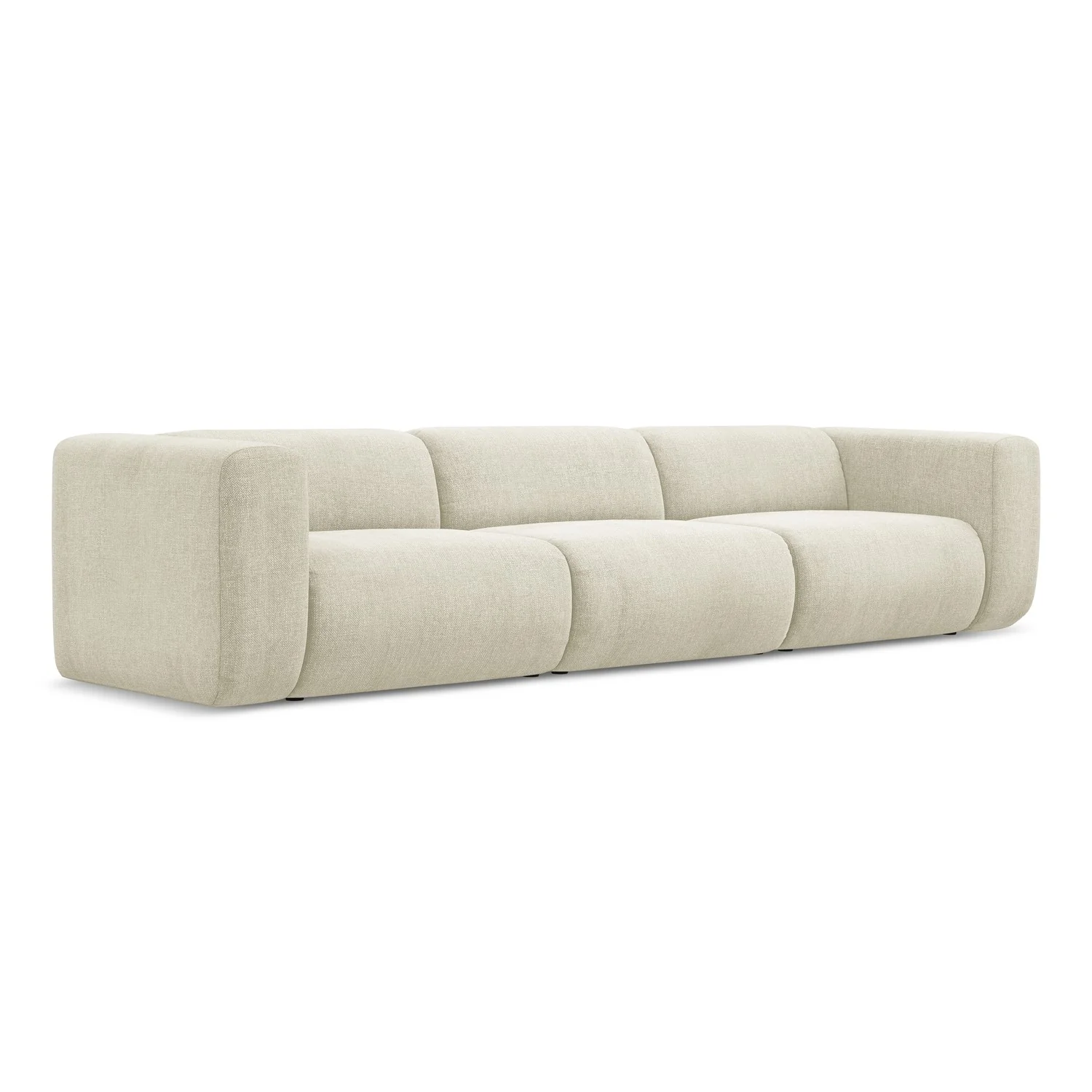 LaMiaSofa 4-zits bank Bari – chenille stof – beige – 319x89x70