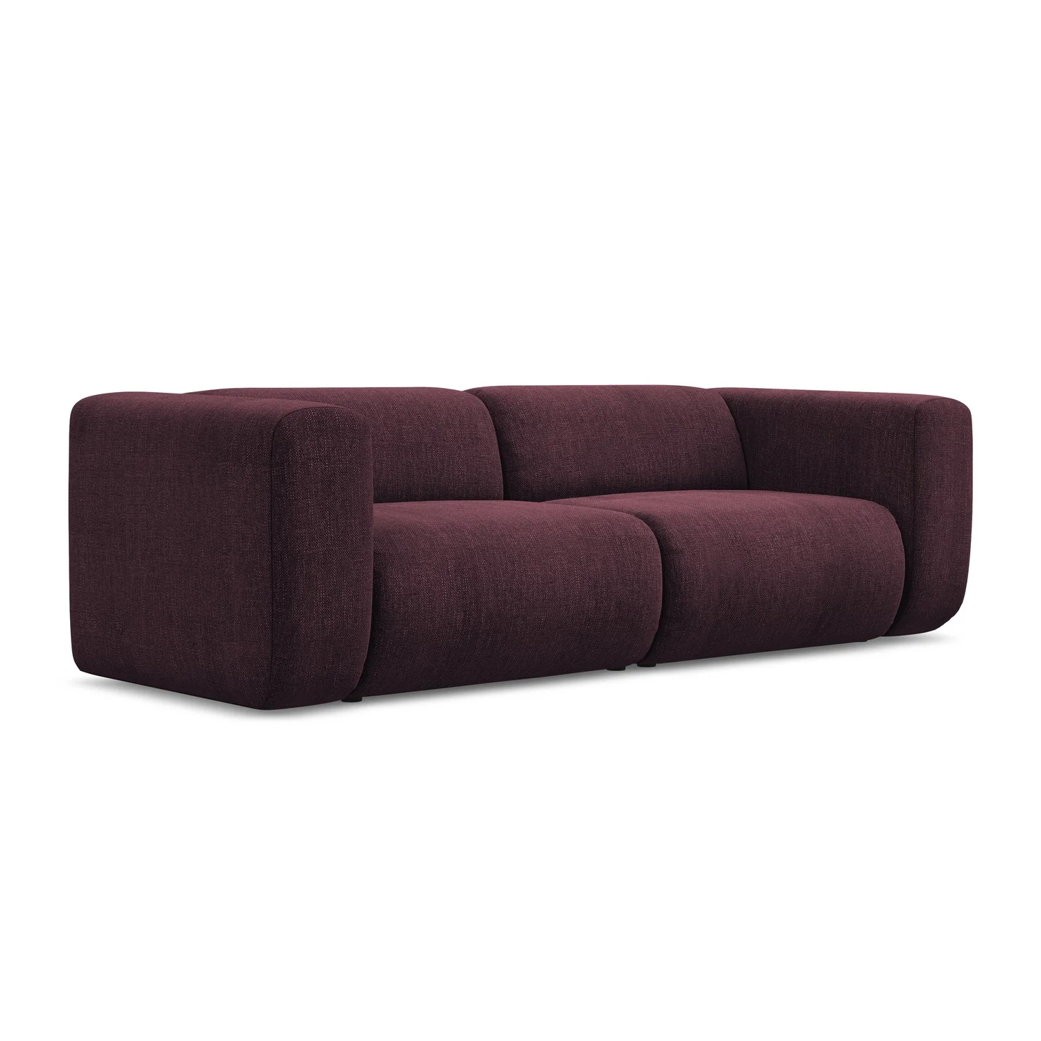 LaMiaSofa 3-zits bank Bari – chenille stof – bordeaux – 228x89x70