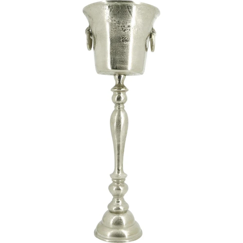 Lesli Living wijnkoeler Brush – zilver – 28x28x80cm