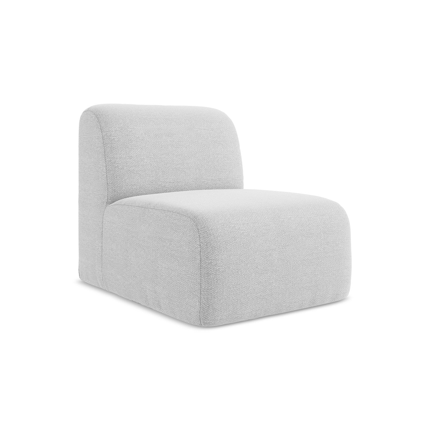LaMiaSofa Bankmodule midden Cervo – bouclé – zilver – 70x94x75