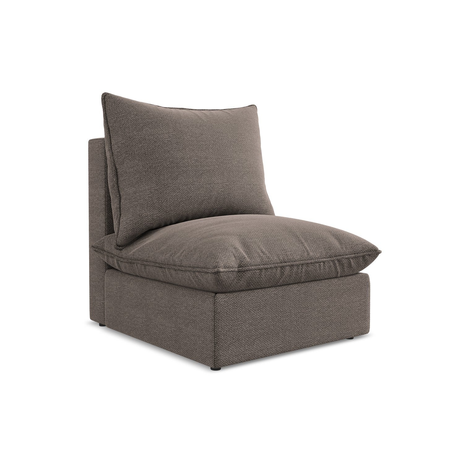 LaMiaSofa Bankmodule midden Ravenna – bouclé – chocolade – 75x90x77
