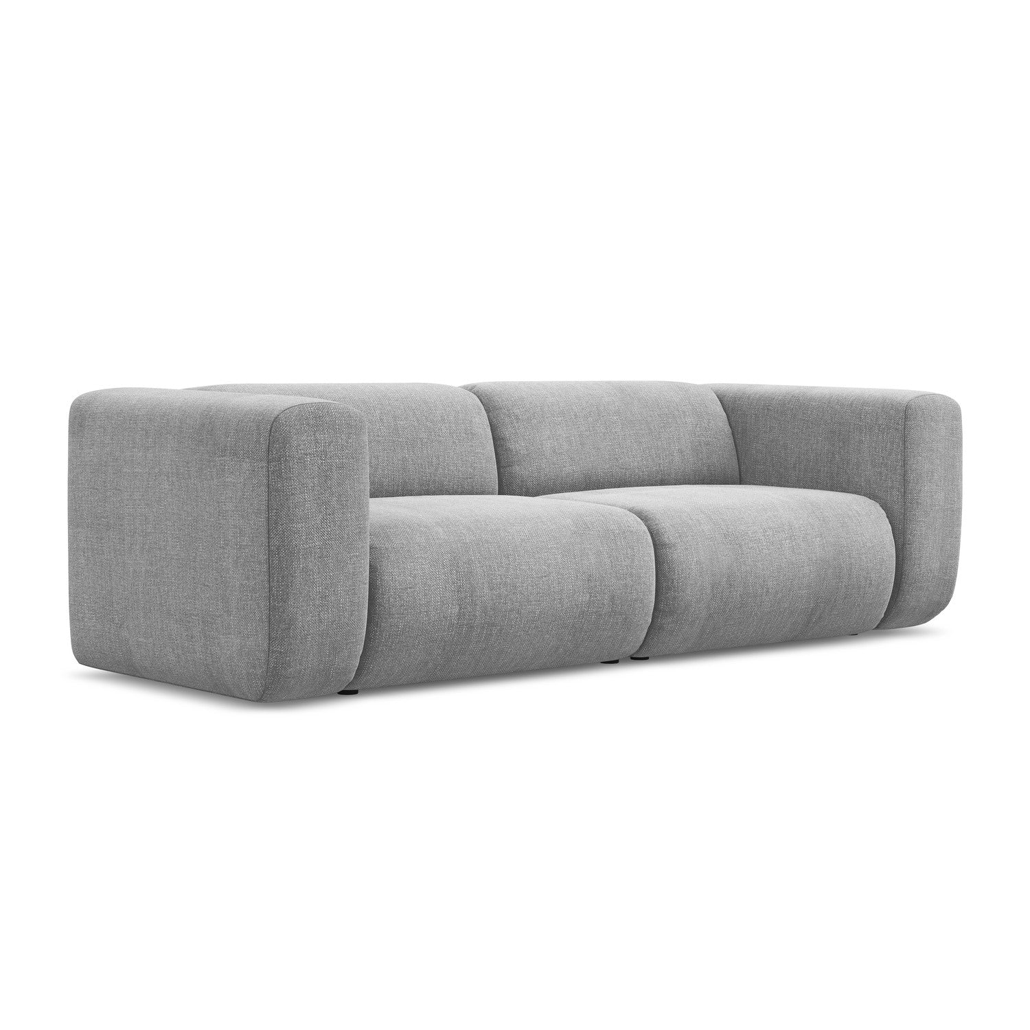 LaMiaSofa 3-zits bank Bari – chenille stof – lichtgrijs – 228x89x70