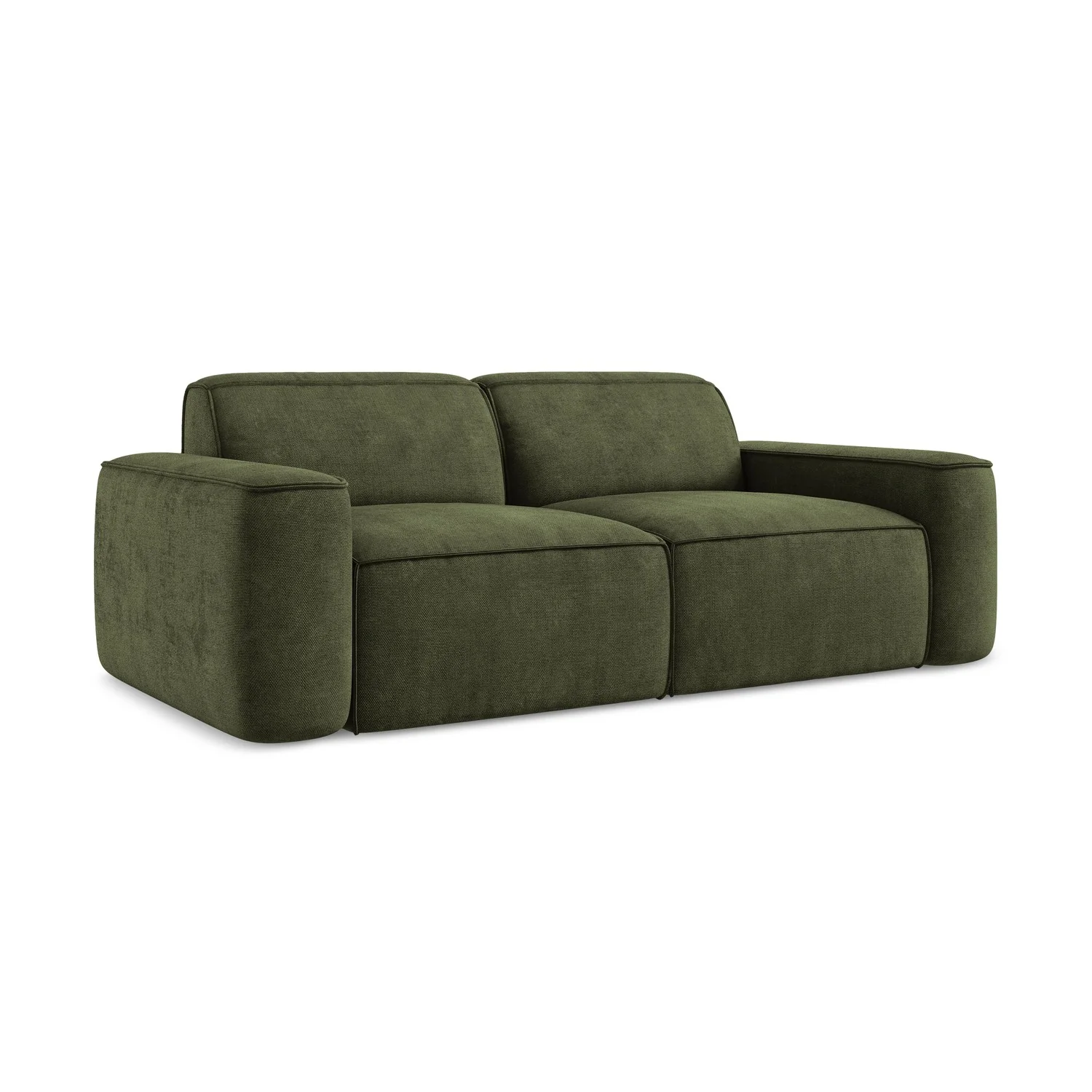 LaMiaSofa 3-zits bank Melissa – chenille stof – olijf – 204x102x70