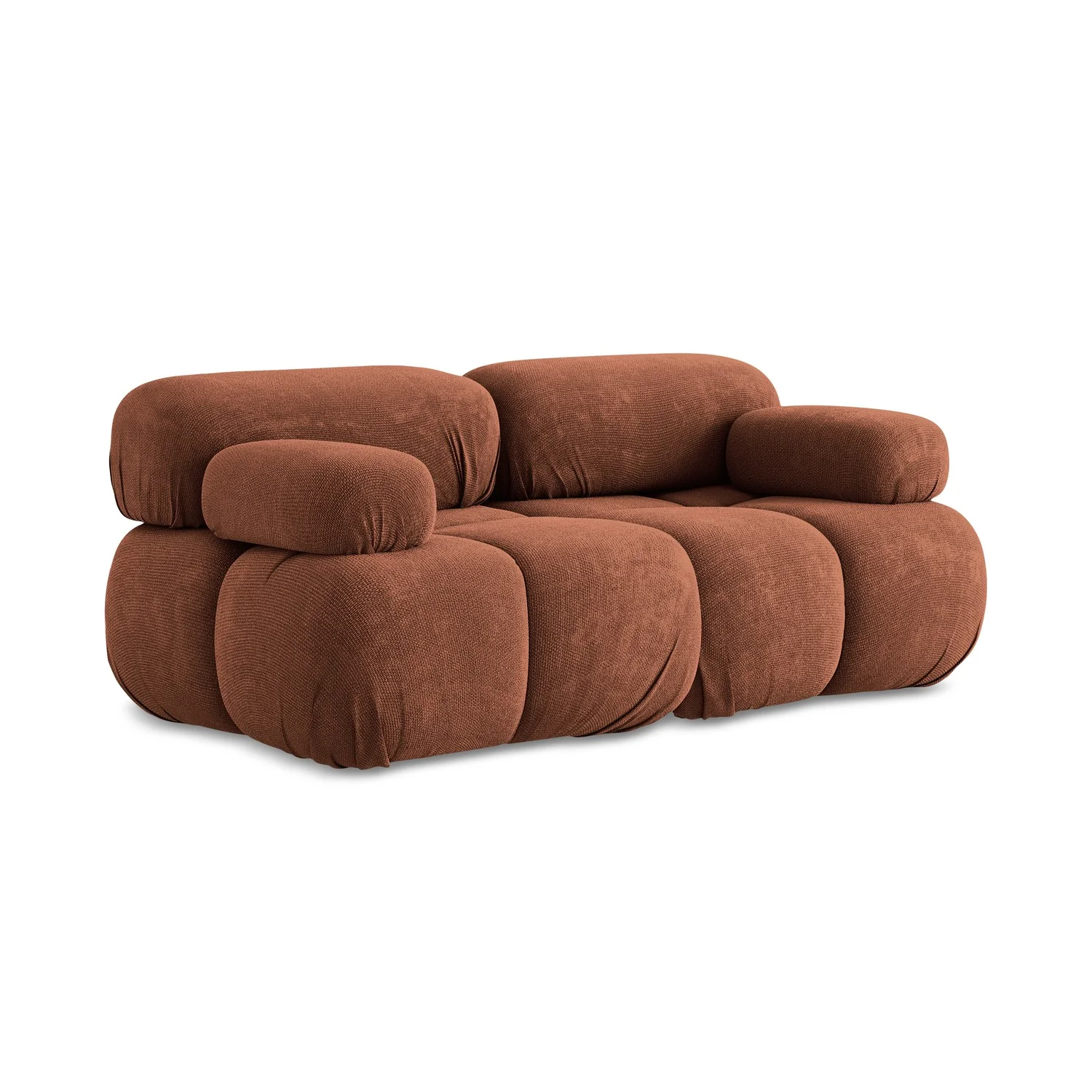 LaMiaSofa Tweezits modulaire bank Sanremo – chenille stof – terracotta