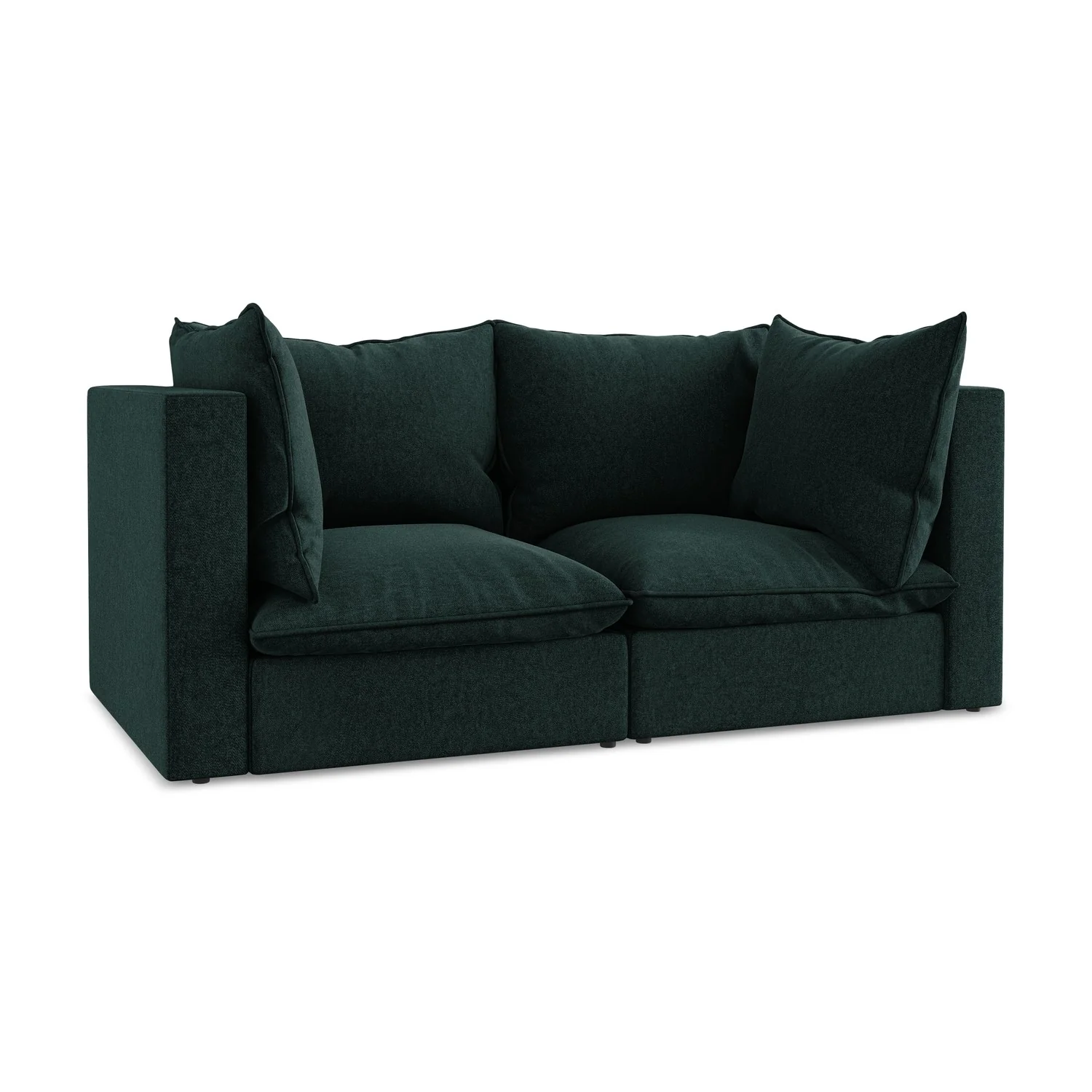 LaMiaSofa Tweezits modulaire bank Ravenna – velours – grijsgroen – 180