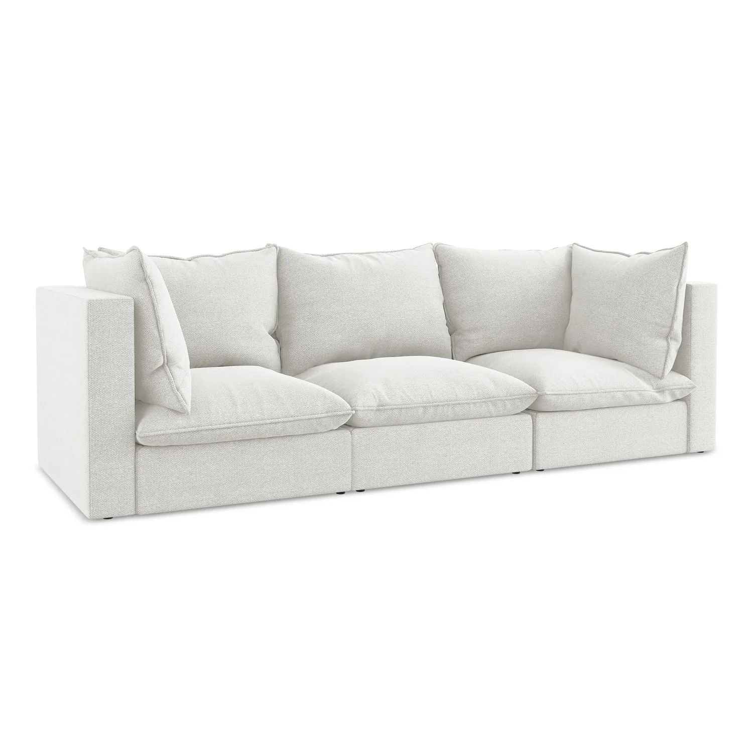 LaMiaSofa 3-zits bank Ravenna – bouclé – wit – 255x90x77